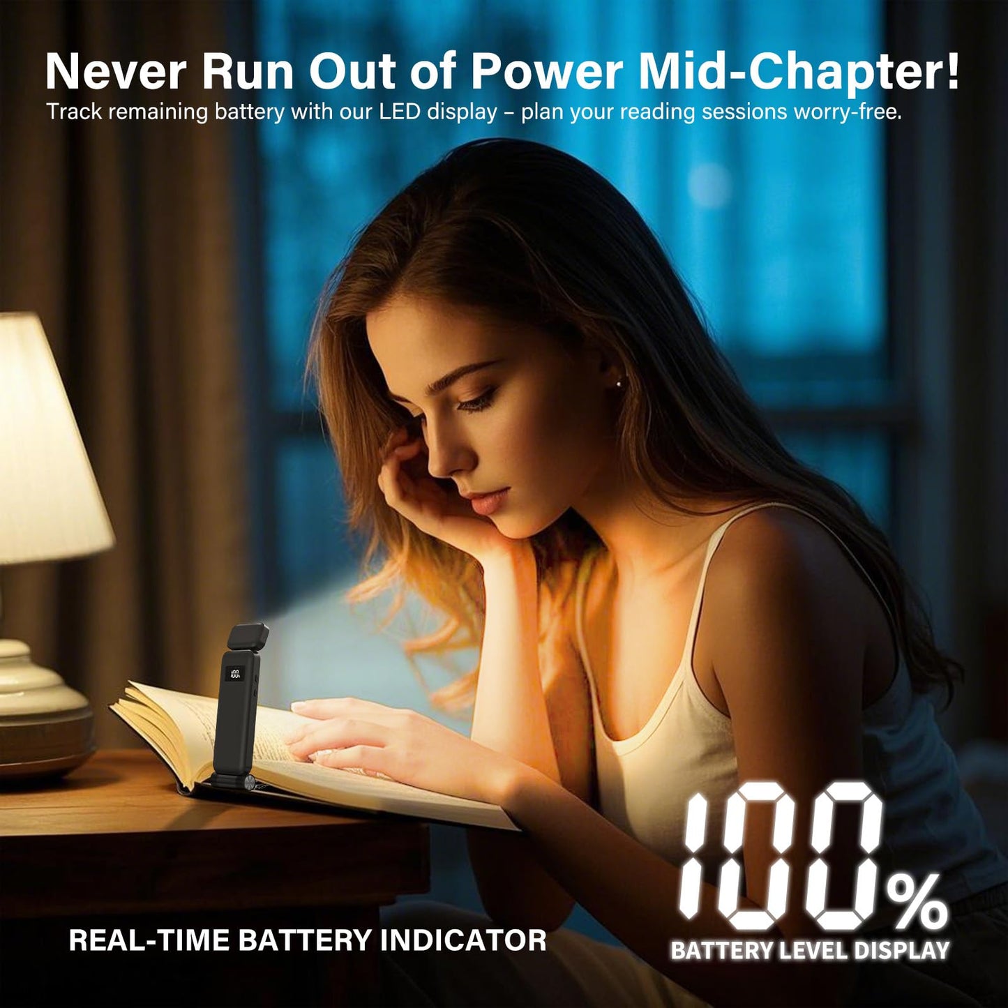 KTEBO Rechargeable Reading Book Light with Clip & Battery Indicator - 9 Luminescence Mode Book Lamp for Night Reading in Bed, Portable 1.6 Oz Ultralight, Stocking Stuffers for Kids, Book Lovers