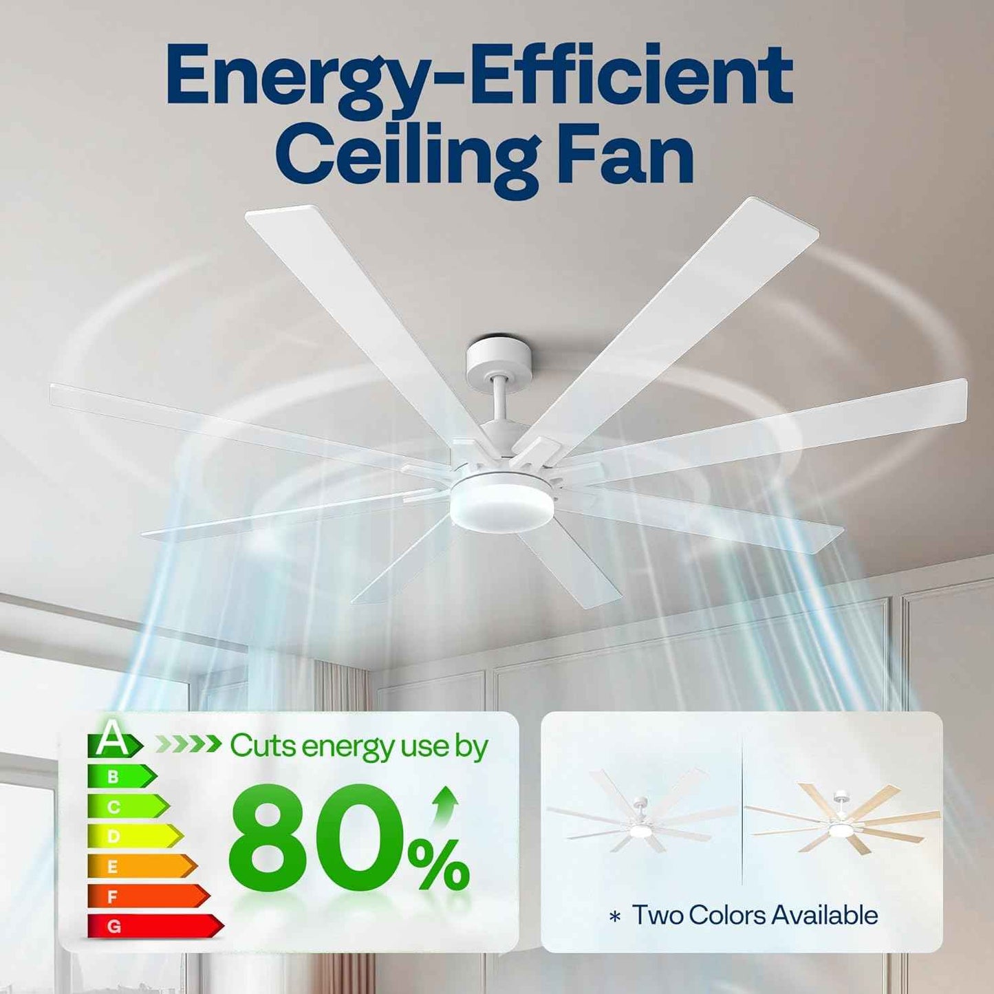 42-Inch VIVOHOME Low Profile Ceiling Fan with Lights & Remote - Dimmable, Quiet, Reversible for Bedroom & Living Room