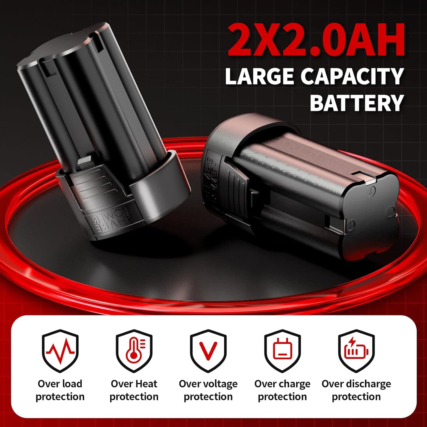 40 Ft-lbs Cordless Electric Ratchet Wrench Set - 16.8V Power Tool with 550 RPM, 1/4" Adapter & LED Light, Includes 2 Li-ion Batteries & Fast Charger