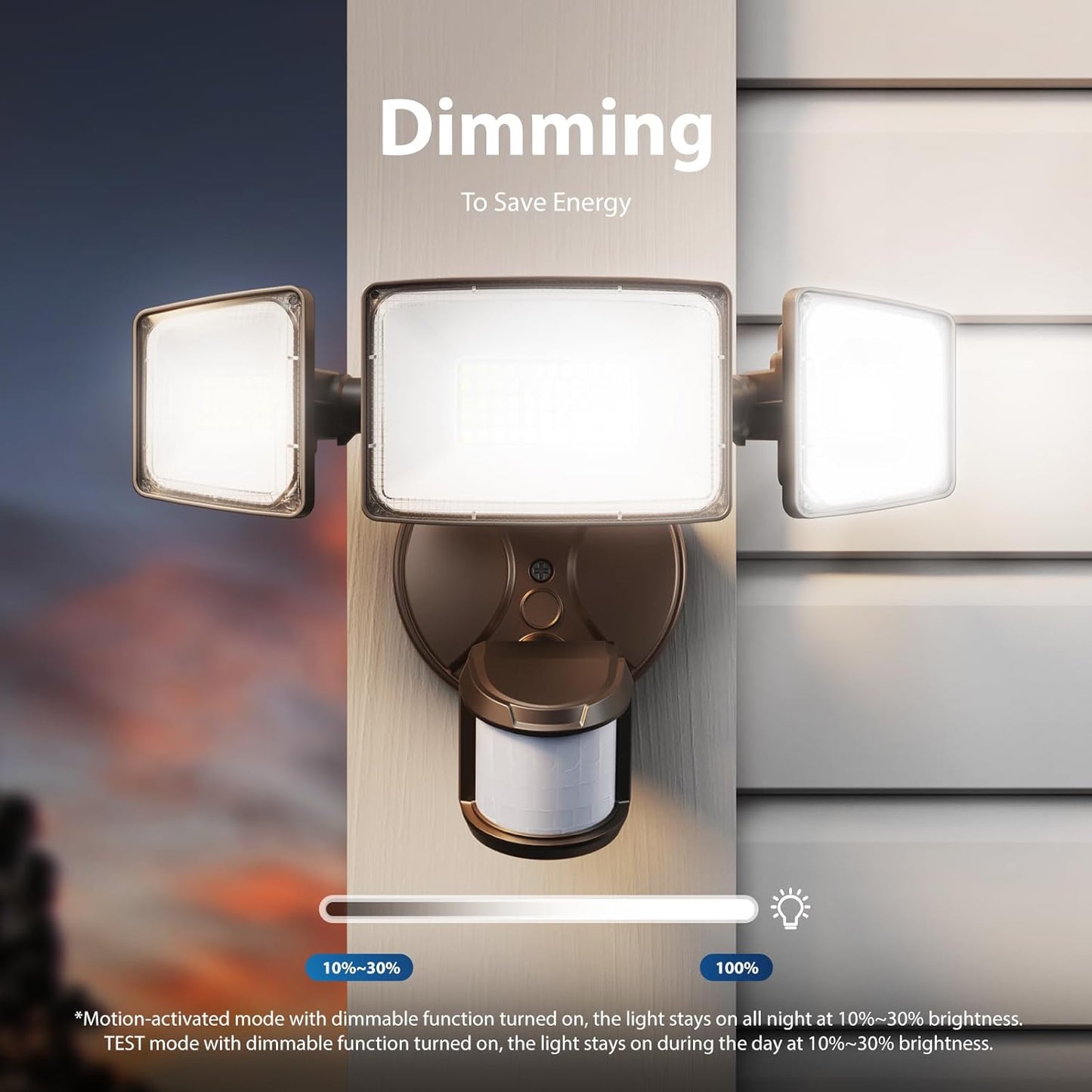 75W LED Motion Sensor Flood Light - Dusk to Dawn Outdoor Security Light, 7500LM, IP65 Waterproof