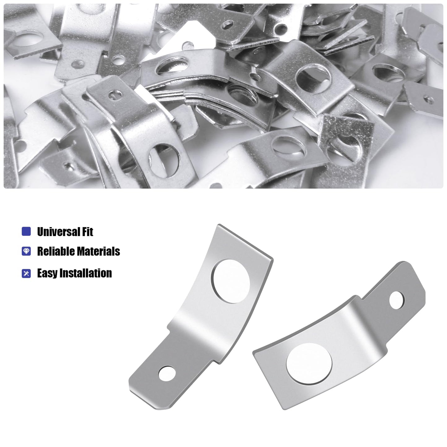 50 Pcs Quick Disconnect Spade Connectors, Non-Insulated, Solderless, 1/4" Male Tab, 10 Stud Ring Crimp, Ideal for Copper Wiring and Electrical Tasks