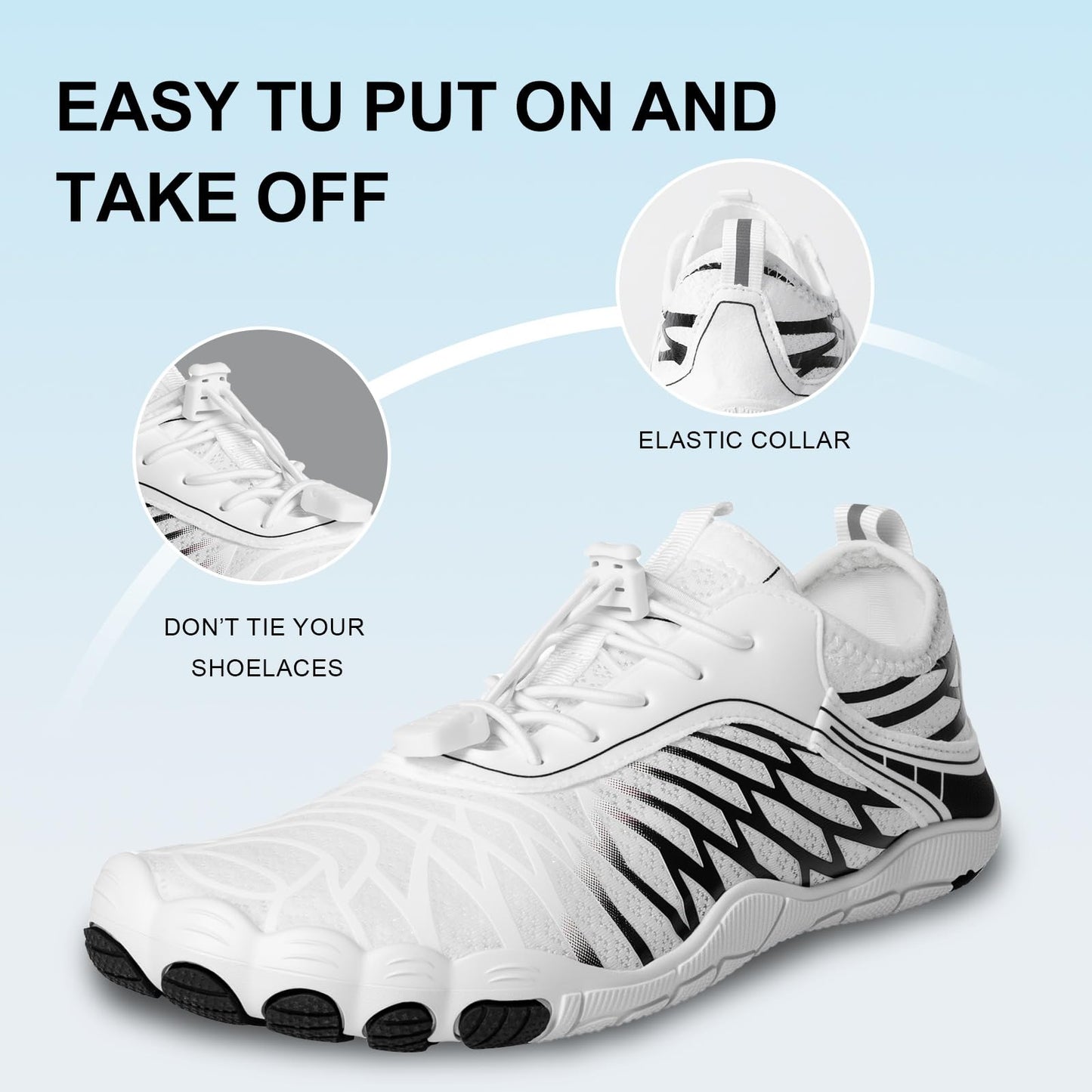 ELETON Barefoot Shoes Women Men Footwear, Wide Toe Box Hiking Zero Drop Non-Slip Quick-Dry River Boat Pool Beach Water Shoes, Lightweight Swimming Running Walking Sneakers Unisex