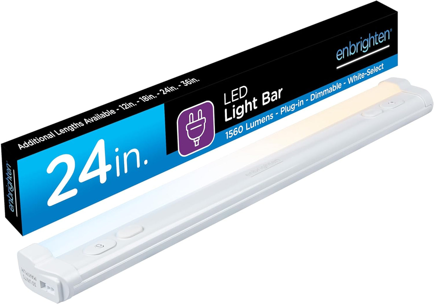 Enbrighten 24-Inch Dimmable Under Cabinet Lights - 1560 Lumens, 5 White Settings, Linkable Kitchen Lighting