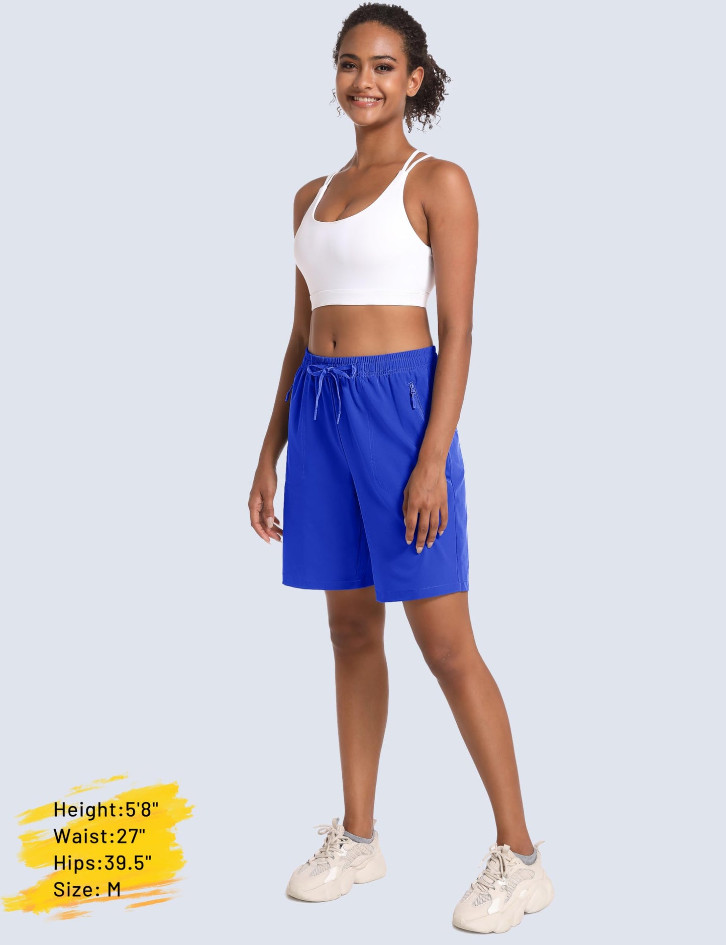MAGCOMSEN Golf Shorts Women Hiking Shorts with Pockets Lightweight 8" Quick Dry Water Resistant Dark Blue XL