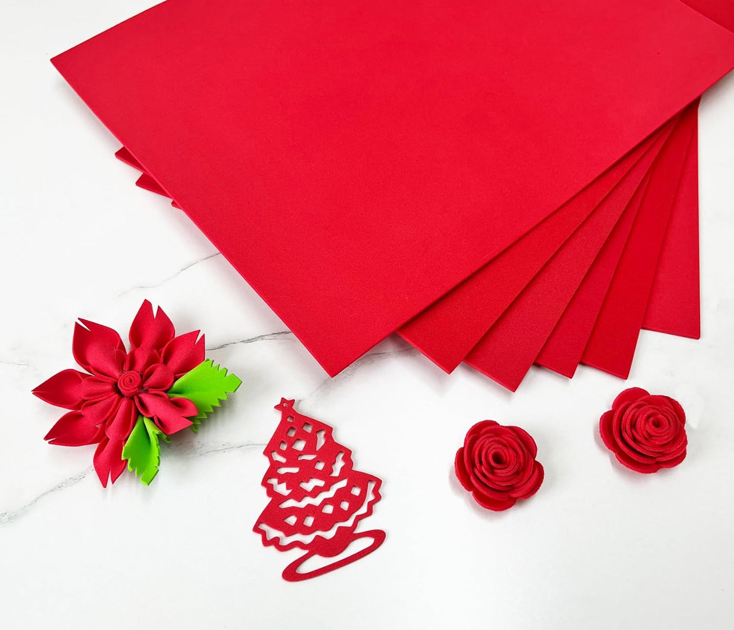 Premium Red Foam Sheets by CraftPro - 9 x 12 Inch, 2mm Thick, 25 Pack for DIY Projects & Scrapbooking