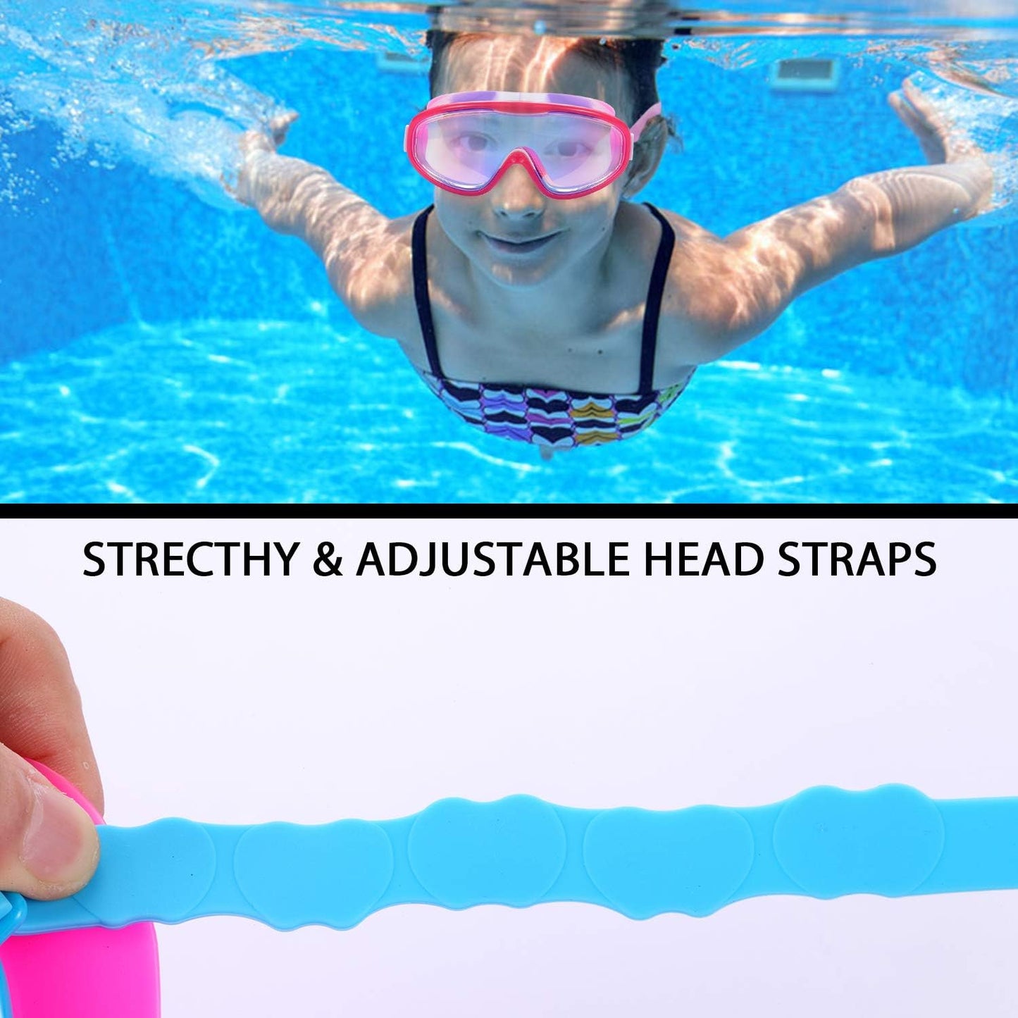 Skiennix Kids Swim Goggles - Comfortable Swimming Glasses for Ages 3 to 15 | 2-Pack Set