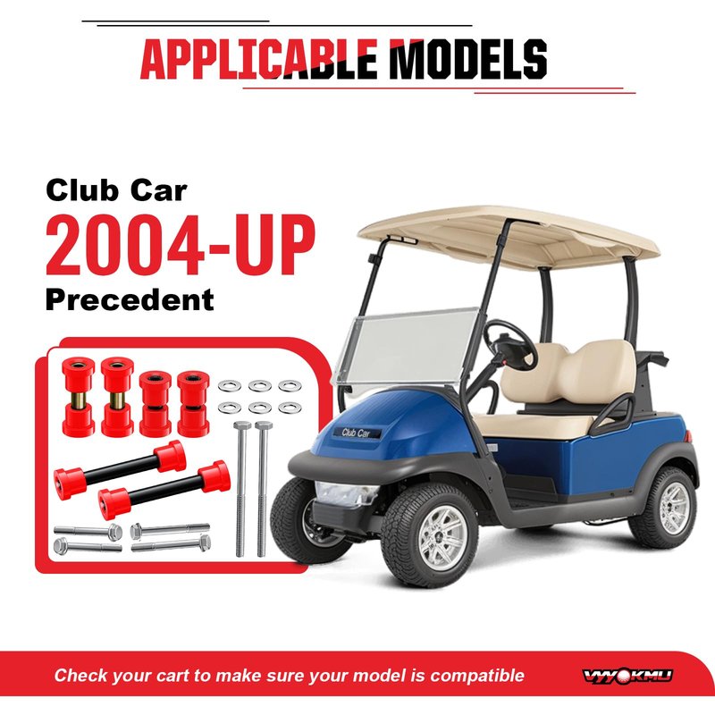 VYYOKMU Club Car Precedent Front Bushing Kit with Screw Bolt, Golf Cart Front Lower Spring & Front Upper A Arm Bushings and Sleeves for 2004-UP Club Car Precedent, Club Car Bushing Kit OEM# 102289901