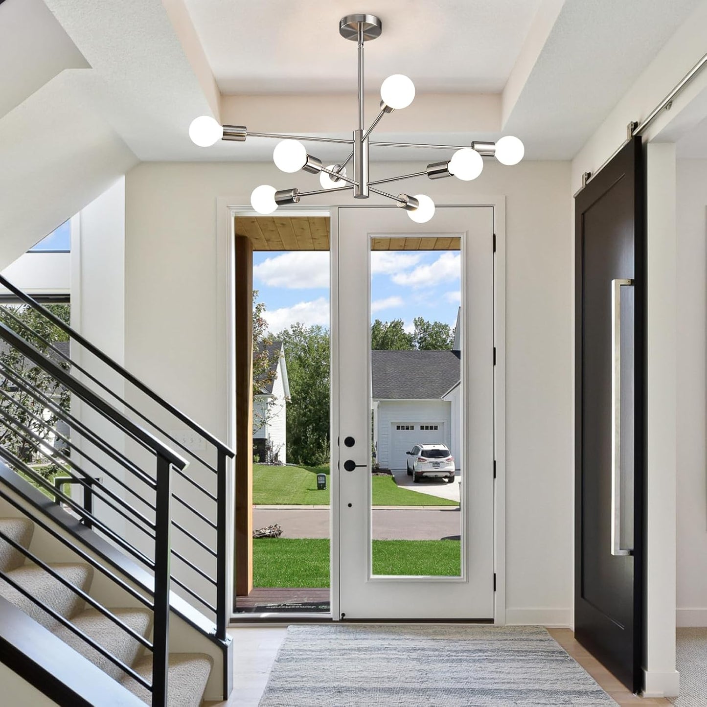 8-Light Gold Sputnik Chandelier - Modern Adjustable Ceiling Light for Dining Room, Kitchen & Foyer