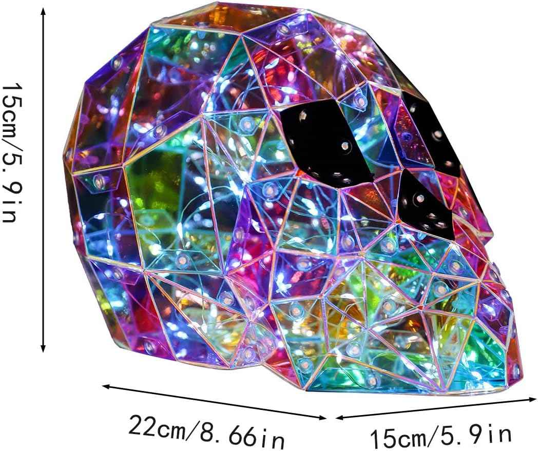 Spooky Ghost LED Lights - 2 Pcs Prismatic Iridescent Halloween Decorations for Indoor Use