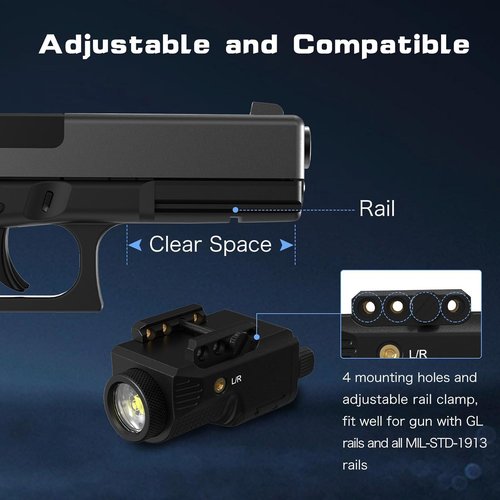 **Skiennix Pistol Laser Light Combo - 800 Lumens Green Laser Beam & Tactical Flashlight for Glock & Rifle**