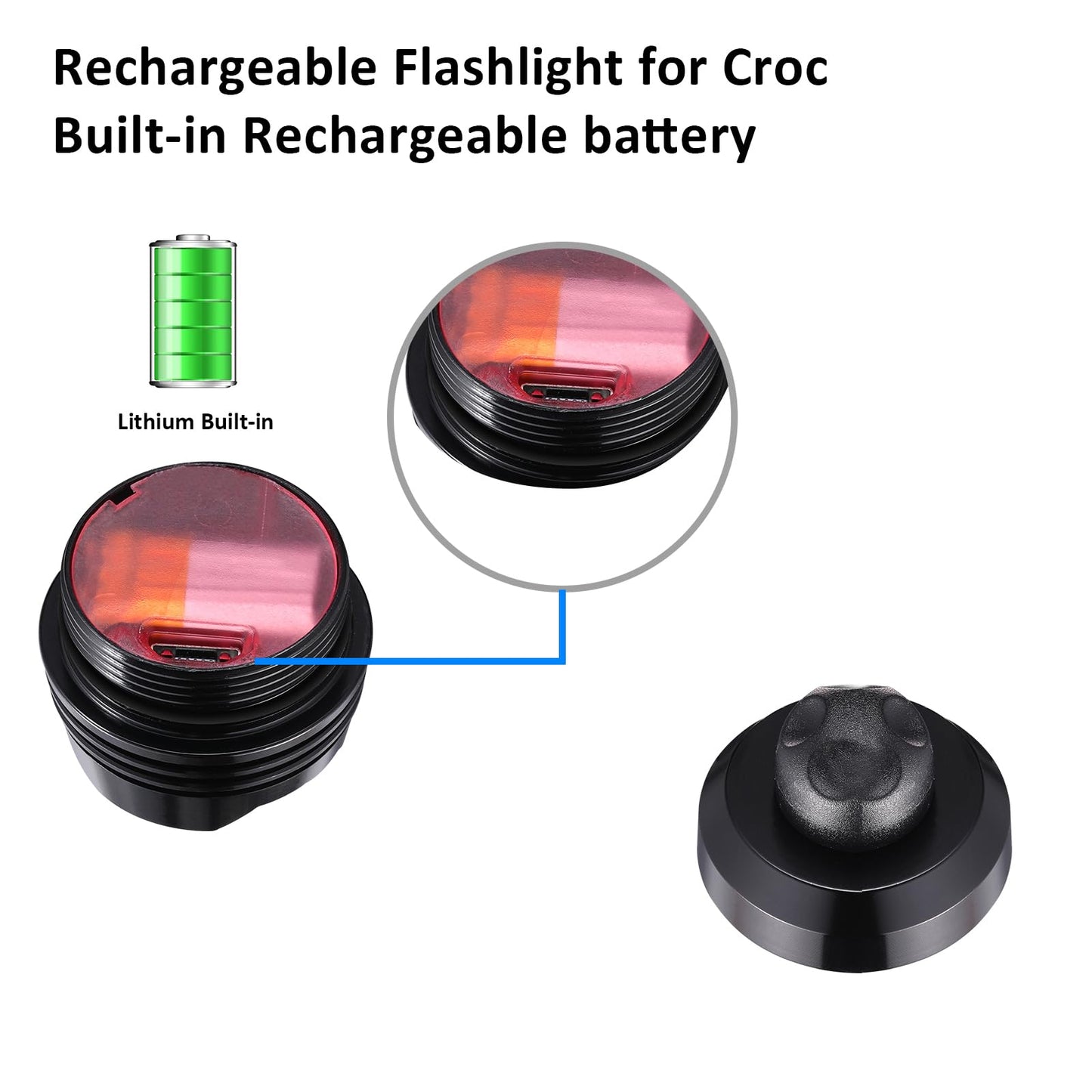 RAHAN Rechargeable Clip on Clog Headlights for Shoe 2pcs,Flashlights Attachment for Shoe, LED Shoes Light with 3 Light Modes for Dog Walking, Camping, Running, Suitable for Adults Kids, Black