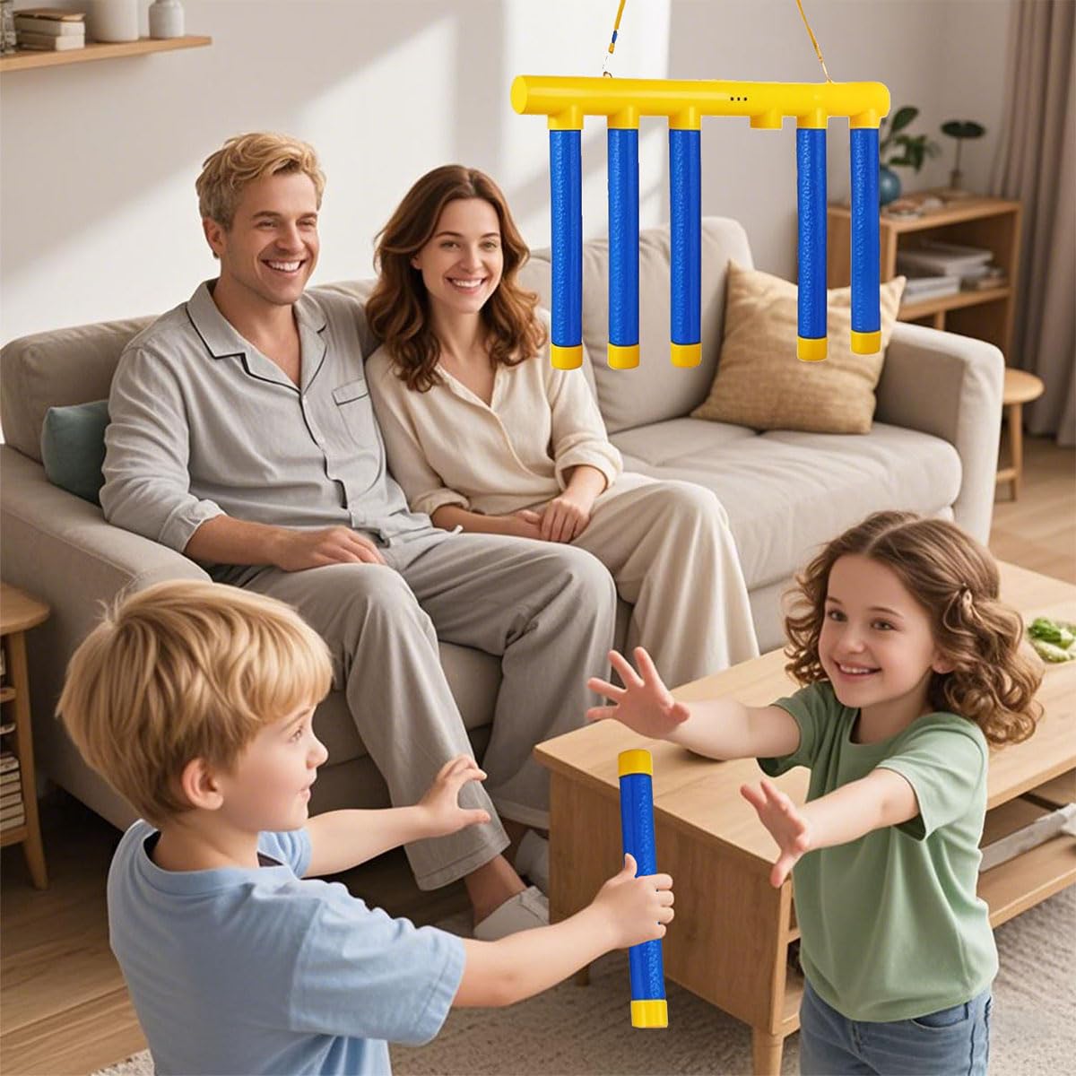 rafonie Reflex Drop Sticks Challenge Game, Upgraded Dual Player Hand-Eye Coordination Training Toy, 3 Speed Modes Reaction Speed Catching Falling Sticks Game for Kids Adults Family Party