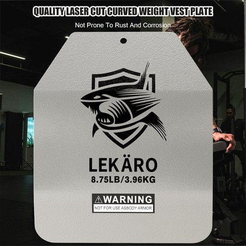8.75 lb Curved Weighted Vest Plates for Men and Women - 1 Pair Ergonomic Contoured Steel Plates - High-Density Build for Weighted Vests, CrossFit, Hero WOD and Rucking