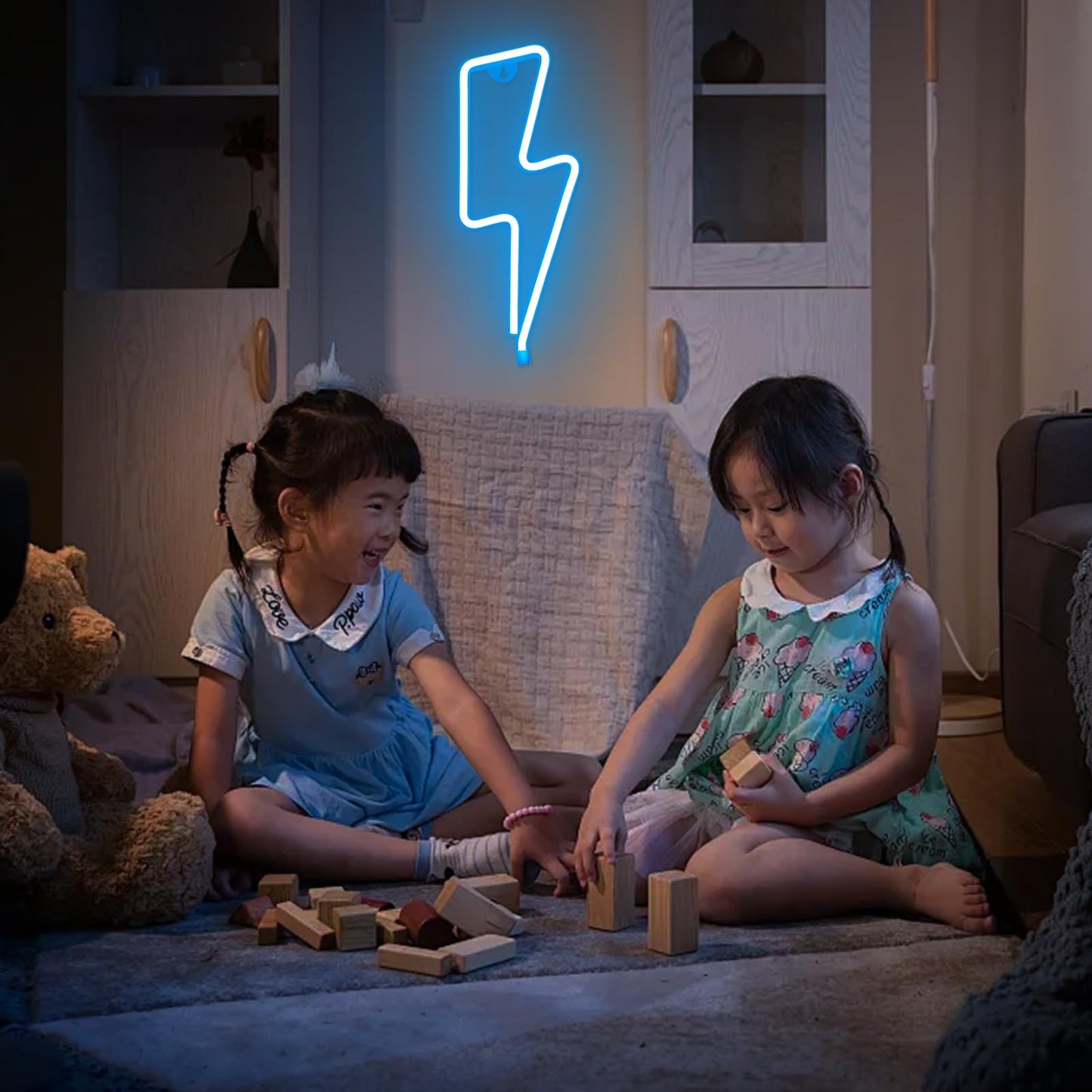 BerniceKelly Neon Signs Lightning Bolt Neon Light Sign for Wall Decor, Battery or USB Powered Led Lightning Light Neon Sign for Bedroom Kids Room Birthday Party Wedding Home Decorations