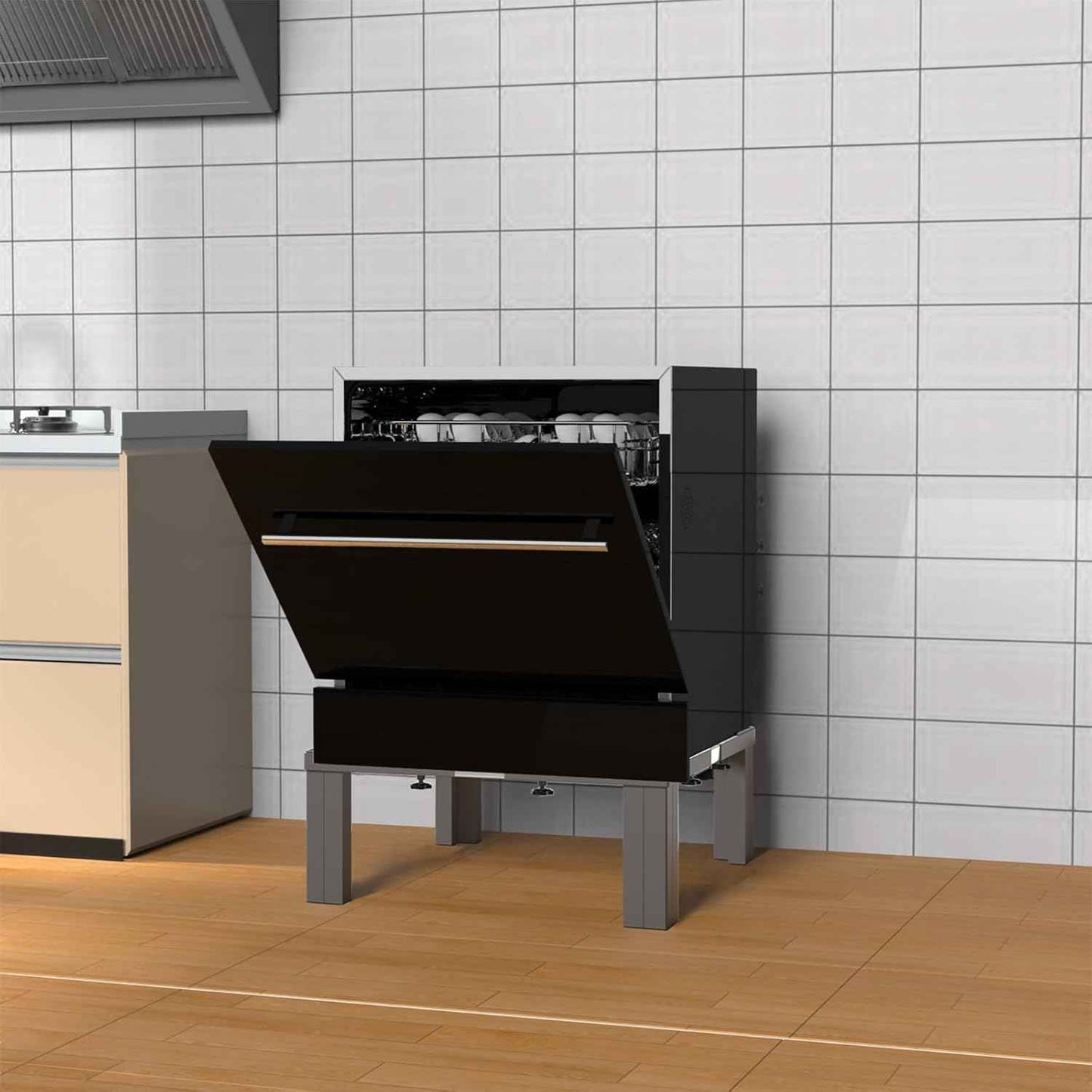 Heavy Duty Stainless Steel Mini Fridge & Washer Dryer Stand with 4 Strong Feet - Universal Appliance Base (Large)