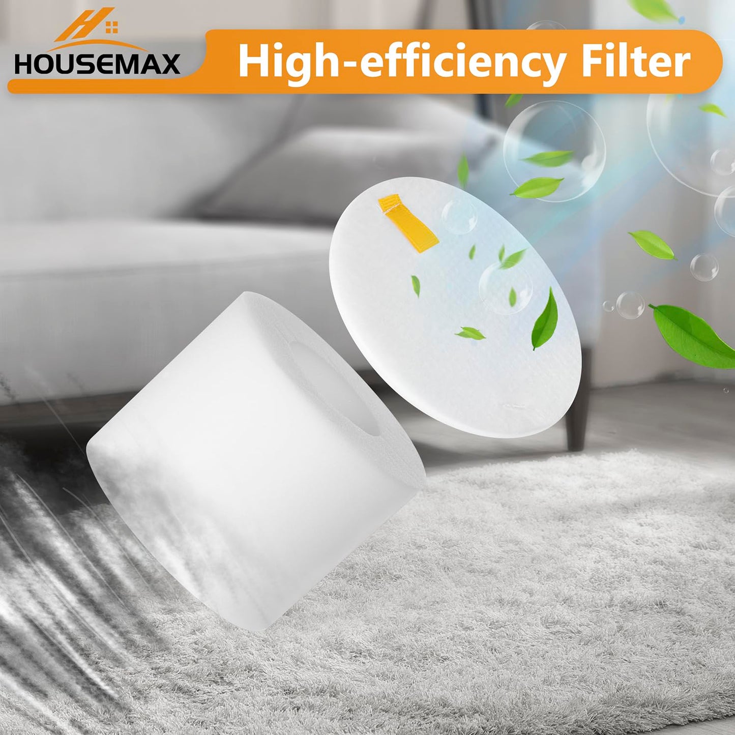 HOUSEMAX 2 Pack Foam & Felt Filters Replacement for Shark Rotator Powered Lift-Away NV650, NV650W, NV652, NV750W, NV751, NV651, NV752 Replace Part XFF650