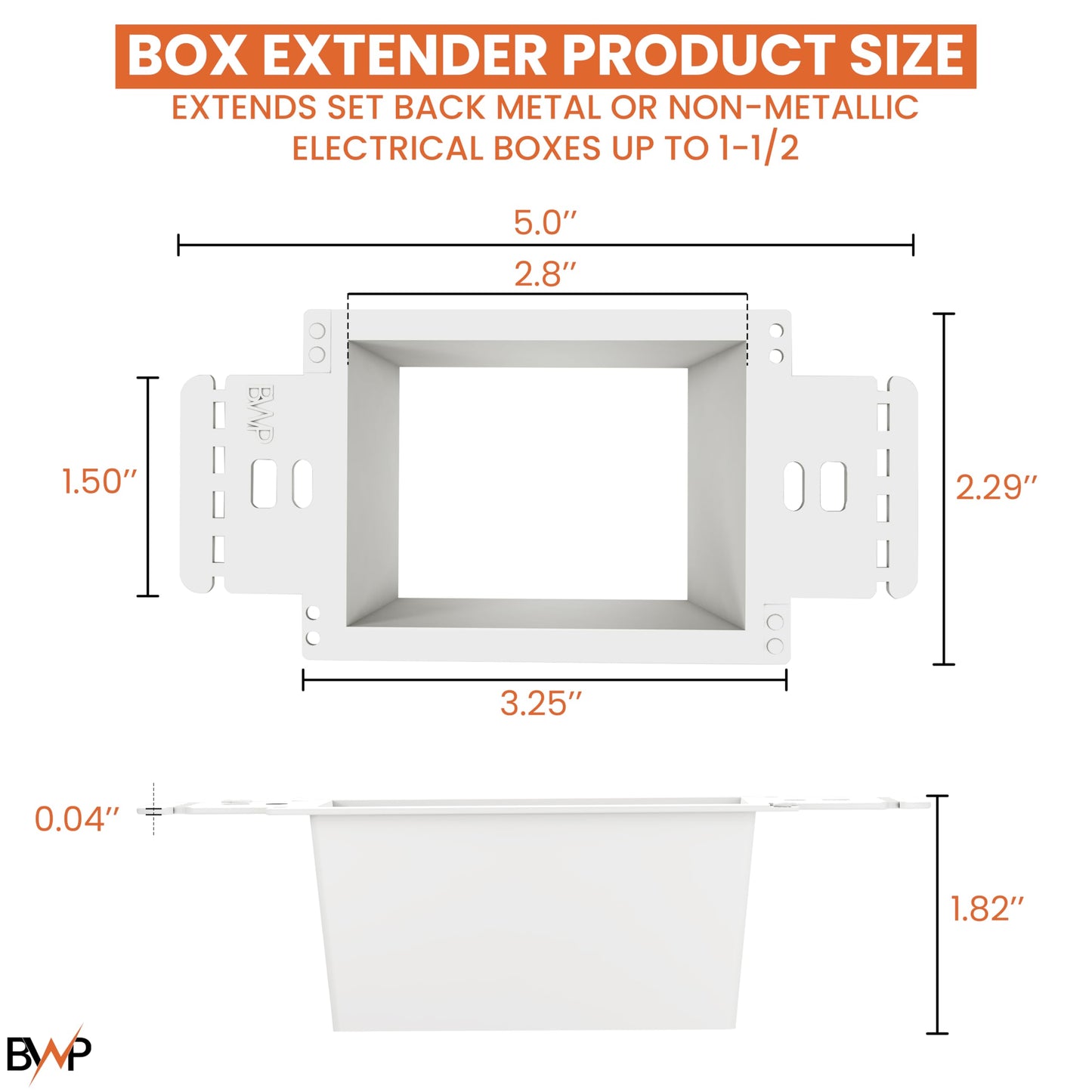 BWP 10 Pack Electrical Outlet Box Extender 1 Gang - Electrical Box Extender with 20 Screws -Single Gang Box Extender Outlet