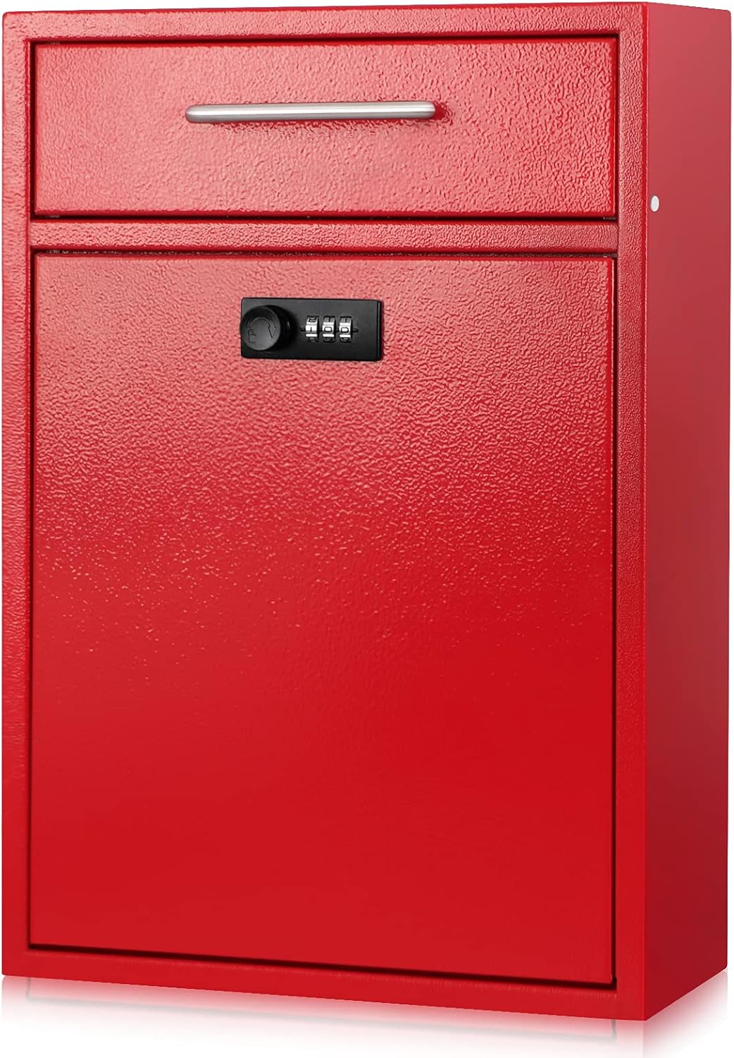 Secure Wall-Mount Mailbox with Lock | KYODOLED Large Steel Drop Box, Black, 16.2H x 11.22L x 4.72W