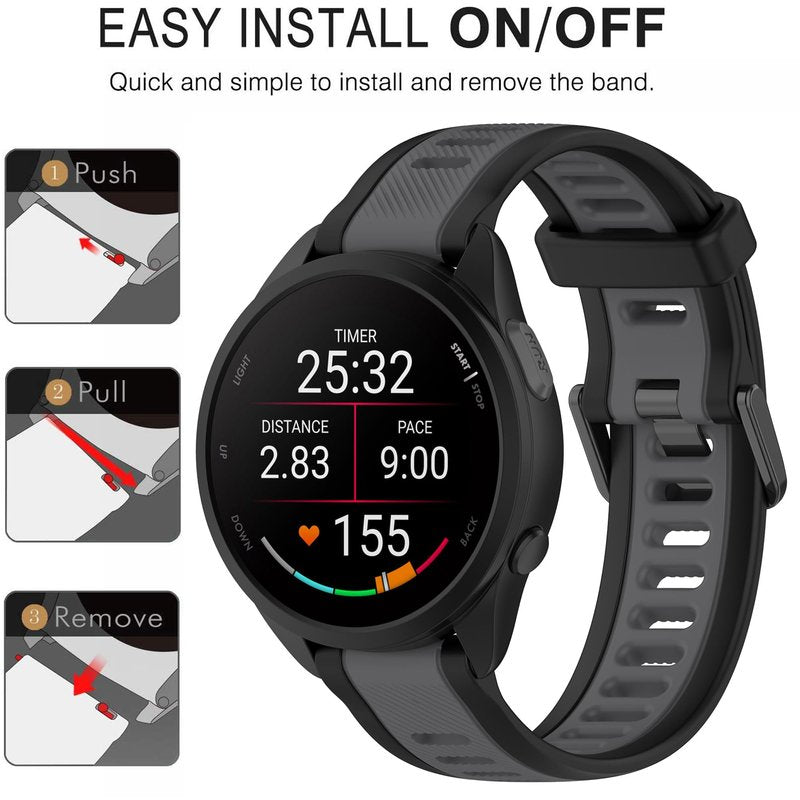 Band for Garmin Forerunner 165, Soft Silicone Replacement Band for Garmin Forerunner 165 Music (No Tracker)