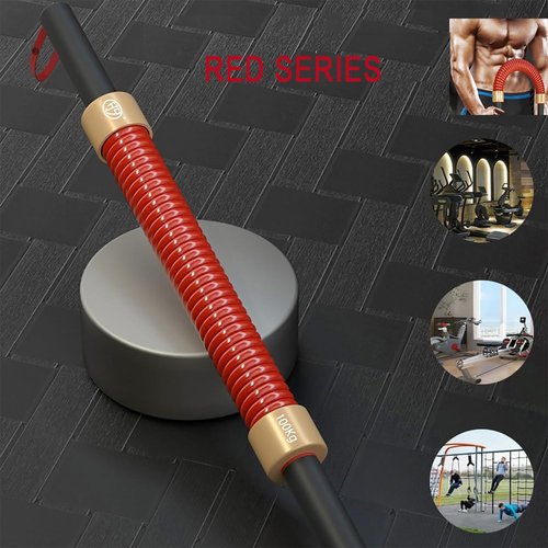 HAOYING Red Power Twister Bar Arm Shoulder Upper Body Chest Builder Strengthener Spring Exercise Bicep Blaster(80 kg - 176 lbs)