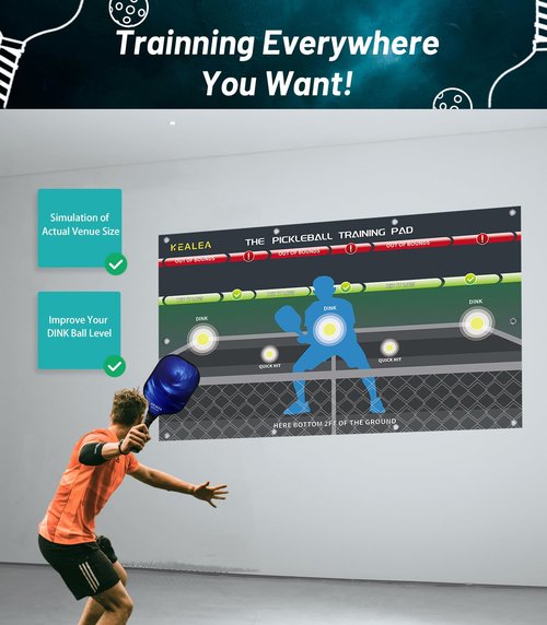 KEALEA Pickleball Training Pad, Practice Pickleball Dink Skill and Training Aid Equipment for Indoor and Outdoor Training Court
