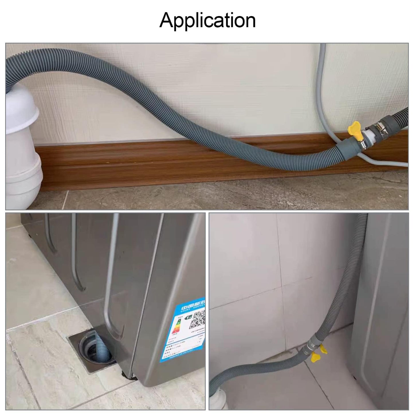 Manste Universal Washing Machine Drain Hose ,Washer Drain Hose Extension,Extra Long Washer Drain Hose, U-Bend Holder, Adapter 4 Pcs Clamps 6FT