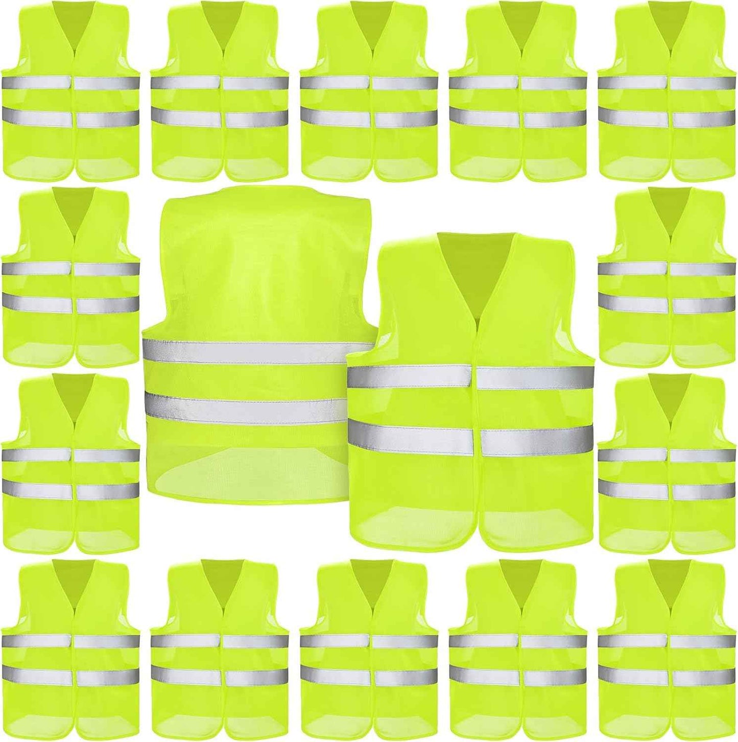 High Visibility Reflective Safety Vest for Men & Women - Bulk Security Mesh Vest for Work, Cycling & Running