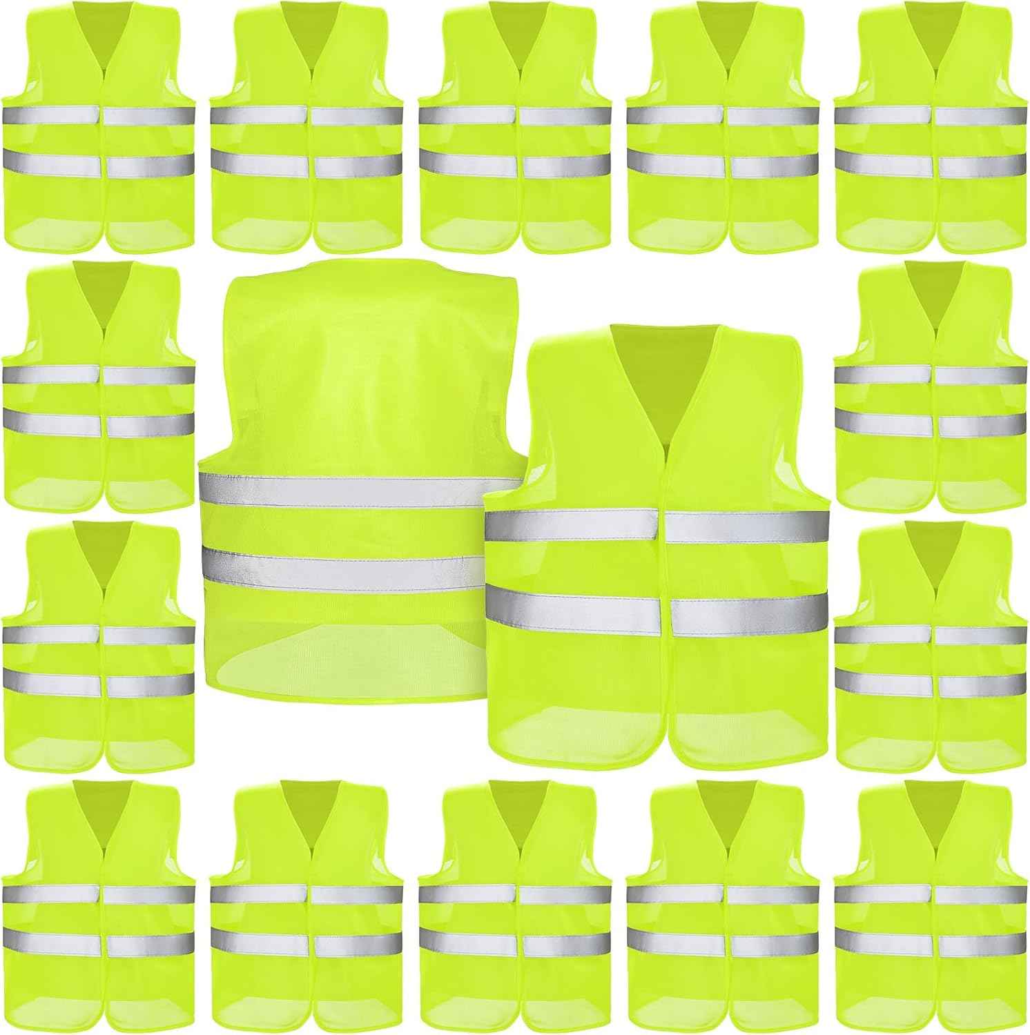 High Visibility Reflective Safety Vest for Men & Women - Bulk Security Mesh Vest for Work, Cycling & Running