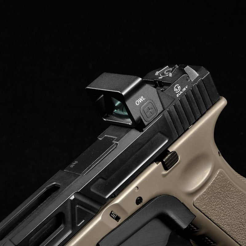 Zulisy OWL 3 MOA Green Dot Sight, for Doctor/Viper Footprint Optics Ready Cut EDC Pistol, Shake Awake 1x24mm Full Size Open Reflex Scope, with Picatinny Rail M1913 Rifle Mount Adapter Plate