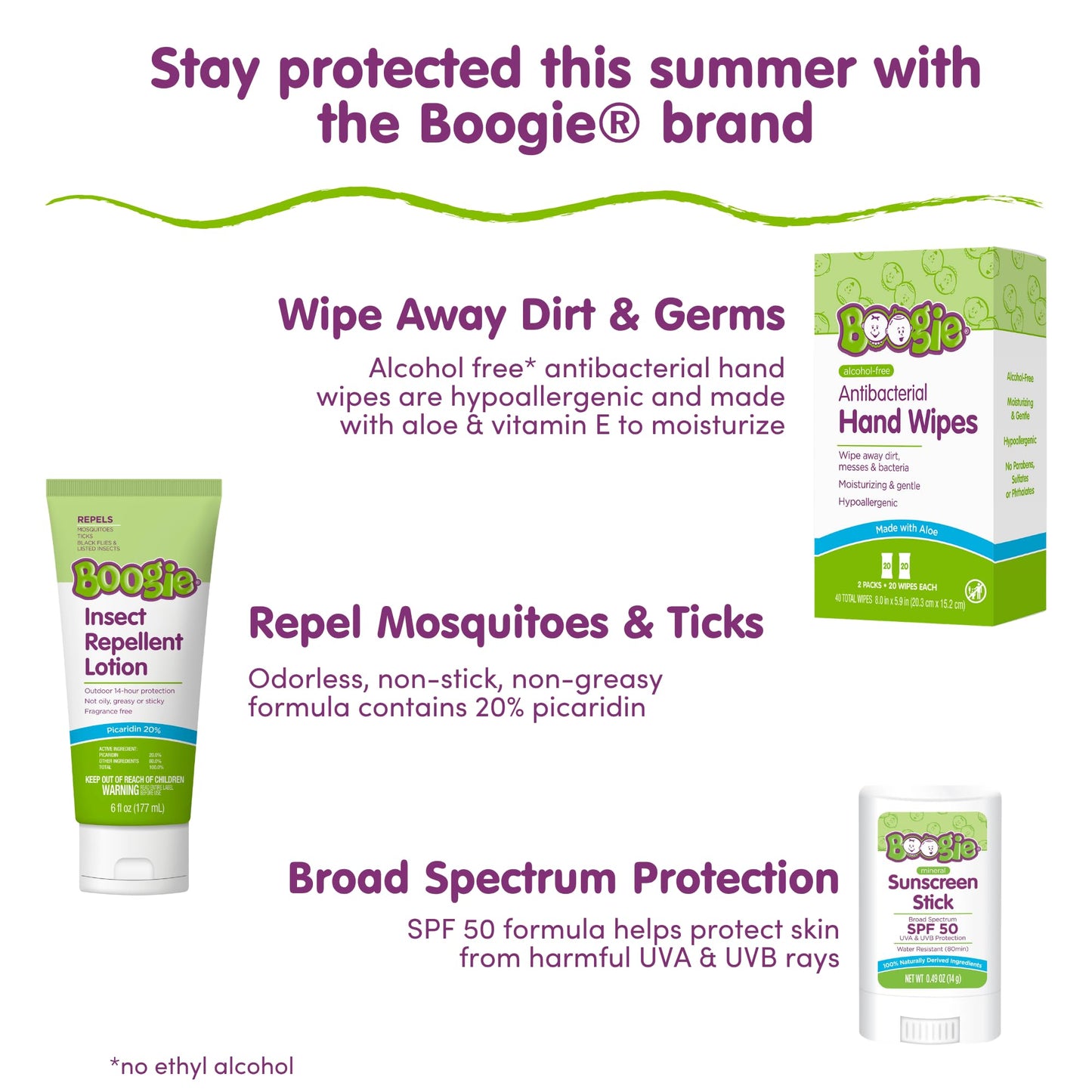 Boogie Wipes - Insect Repellent Lotion, Mosquitoes, Ticks & Flies - 6 fl oz