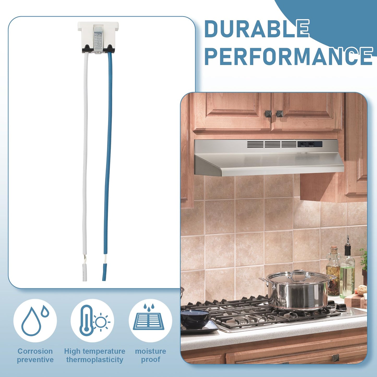 S99270981 Replacement Power Cord Connector for Broan & NuTone Exhaust Exhaust Fan, 10A 125V 18AWG Electrical Outlet, 1 Pc