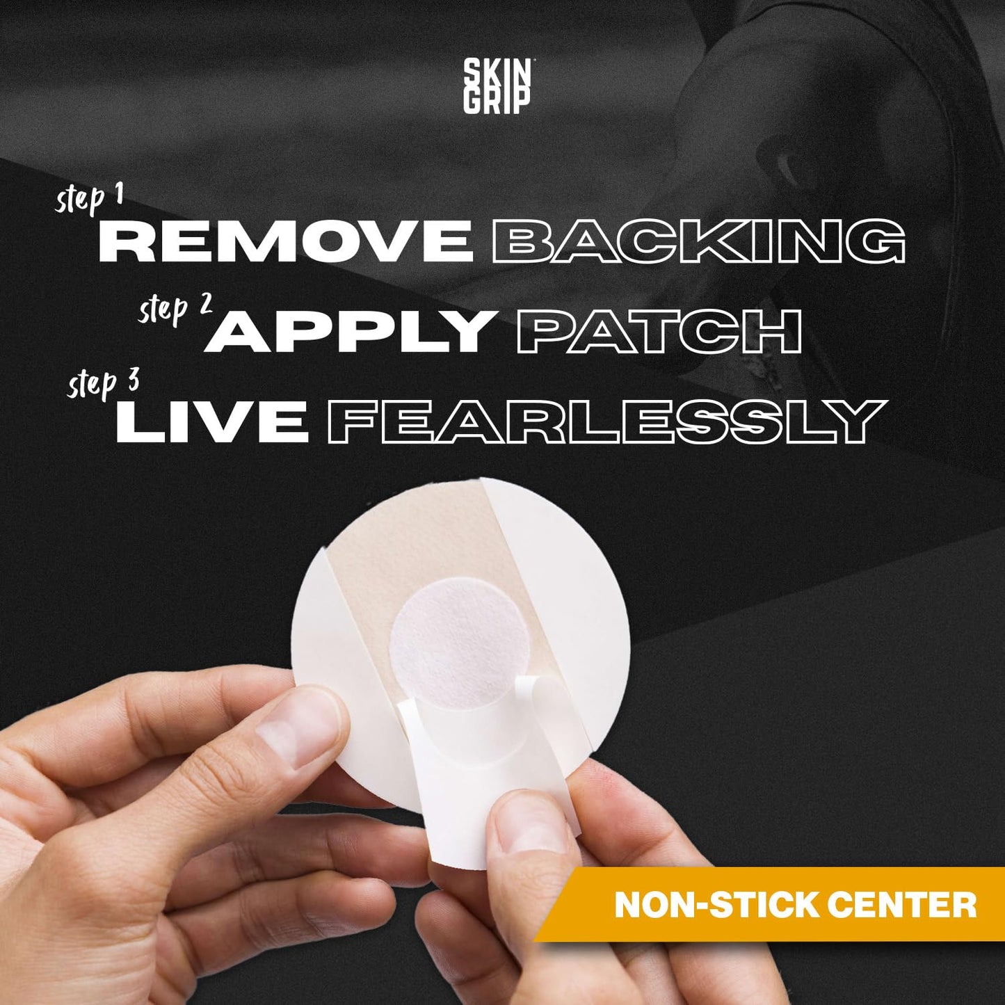 Skin Grip MAX Freestyle Libre 2 Sensor Covers Waterproof, Non-Fraying, Extreme CGM Tape, Continuous Glucose Monitor Patch, Libre Sensor Protection Covers, 10-Pack, Tan