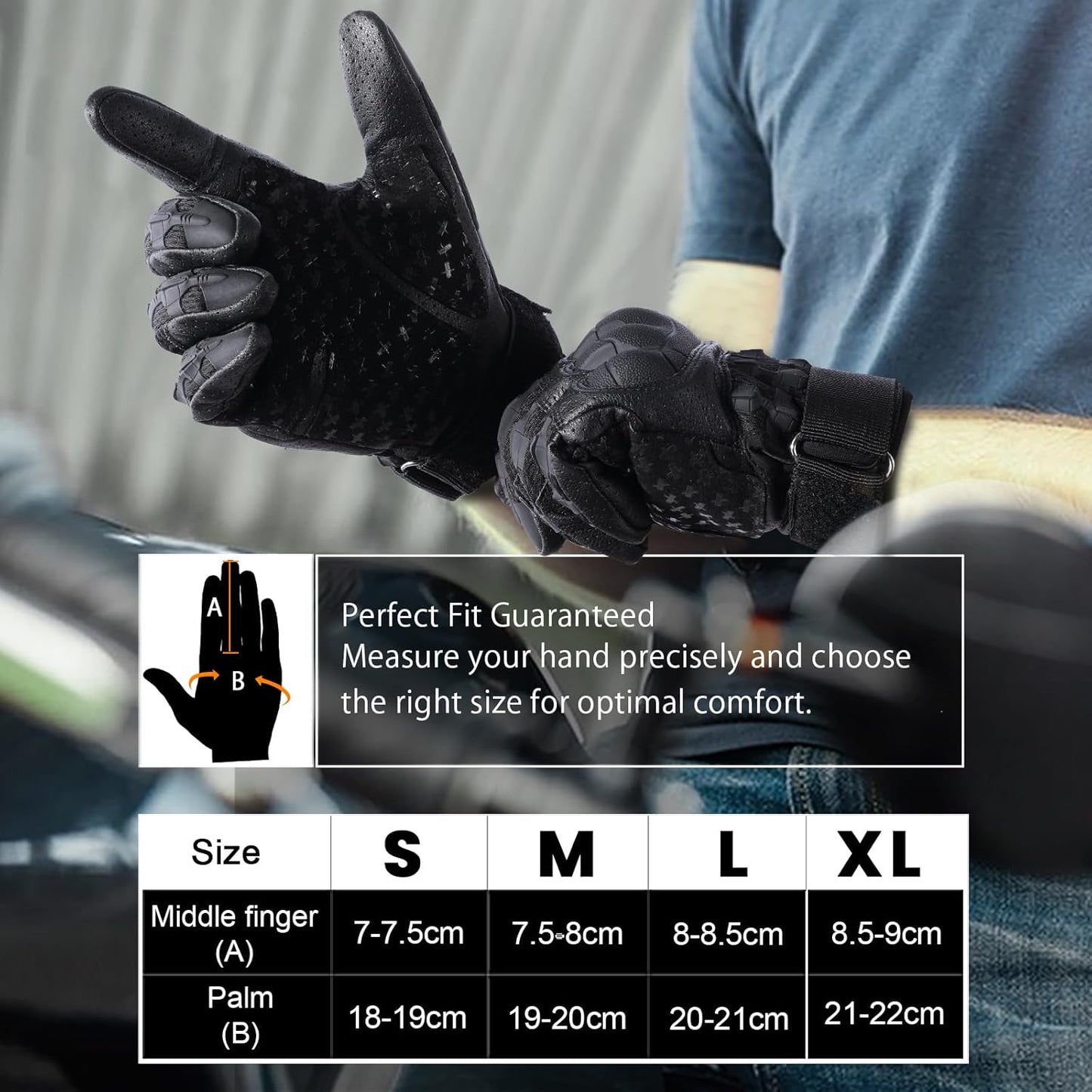 Motorcycle Riding Gloves for Men - Touchscreen, Anti-Slip Grip & Rubber Guard | Ideal for Tactical Airsoft & Dirt Biking