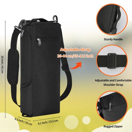 Golf Cooler Bag for Men Women, Small Soft Insulated Beer Cooler Holds 6 Pack of Cans or Two Wine Bottles, Portable Golf Accessories Cooler Sleeve for Camping Picnic Beach Outdoor (Black)
