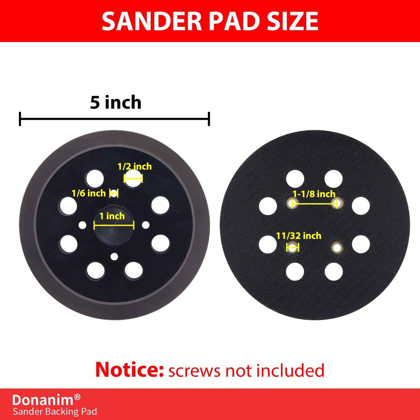 2 Pack Sander Pad Compatible with Craftsman, 5 Inch 8 Holes Hook and Loop Orbital Sander Backing Pad for 315.112170 315.116940 315.116950 315.112180 315.279870 ROS Model 315 Random Orbital Sander