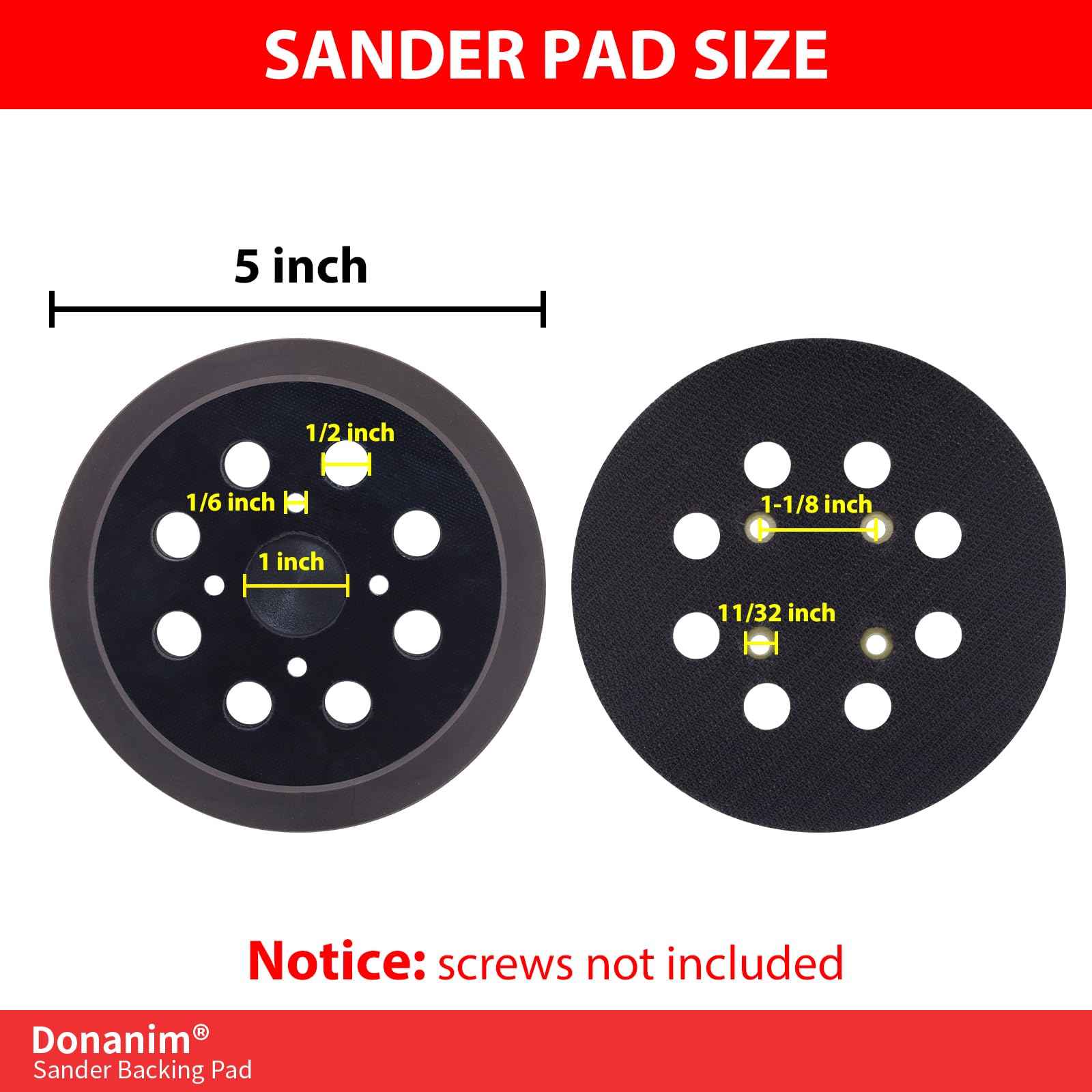 2 Pack Sander Pad Compatible with Craftsman, 5 Inch 8 Holes Hook and Loop Orbital Sander Backing Pad for 315.112170 315.116940 315.116950 315.112180 315.279870 ROS Model 315 Random Orbital Sander
