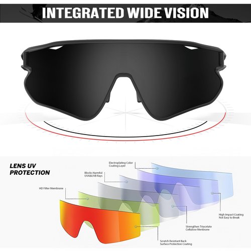 KALIYADI Mens-Sunglasses Polarized Sports Sunglasses: Cycling Sun Glasses Women UV400 Protection for Running