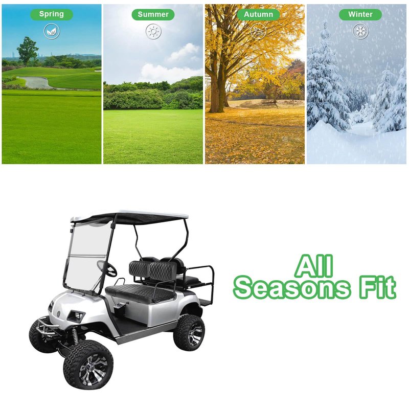 Cartalia Golf Cart Front Seat Cover for Yamaha G2 G8 G9 G11 G14 G16 G19 G20 G21 G22, Adventurer One, EZGO Marathon OEM Ordinary Seat Cushion, Thick Vinyl Leather Comfortable No Need to Detach Armrest