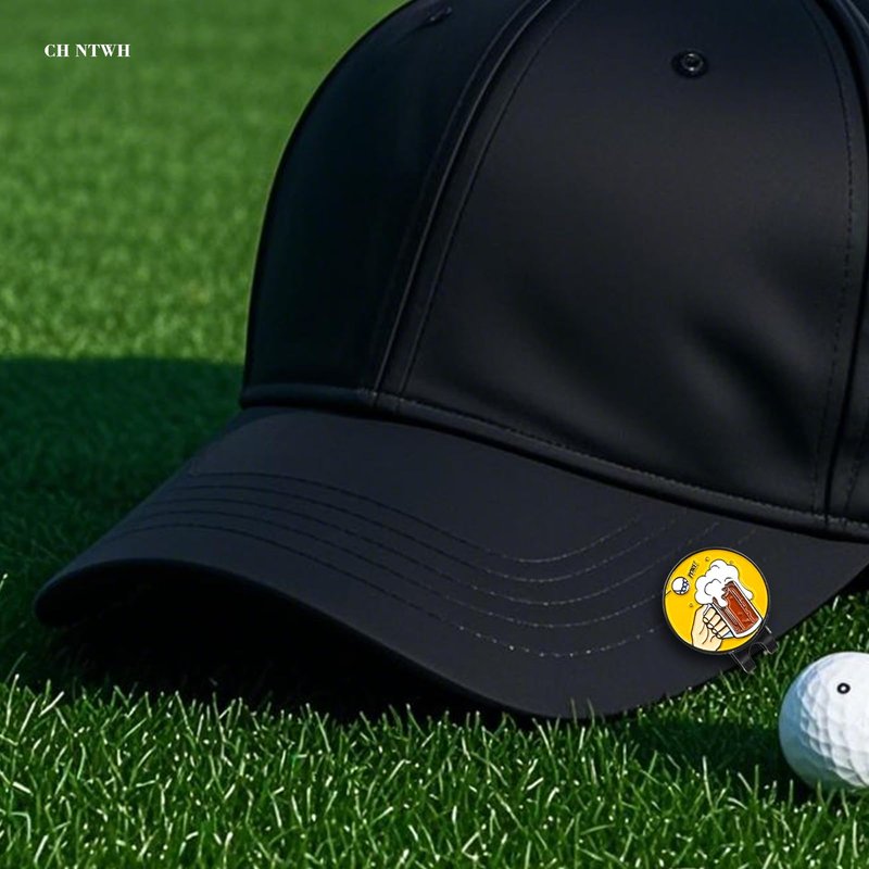 CH NTWH Funny Golf Ball Marker Magnetic Hat Clip for Putting Green - Premium Golf Accessories and Gift - Enhance Golfing Experience - 4 Markers with 2 Hat Clips