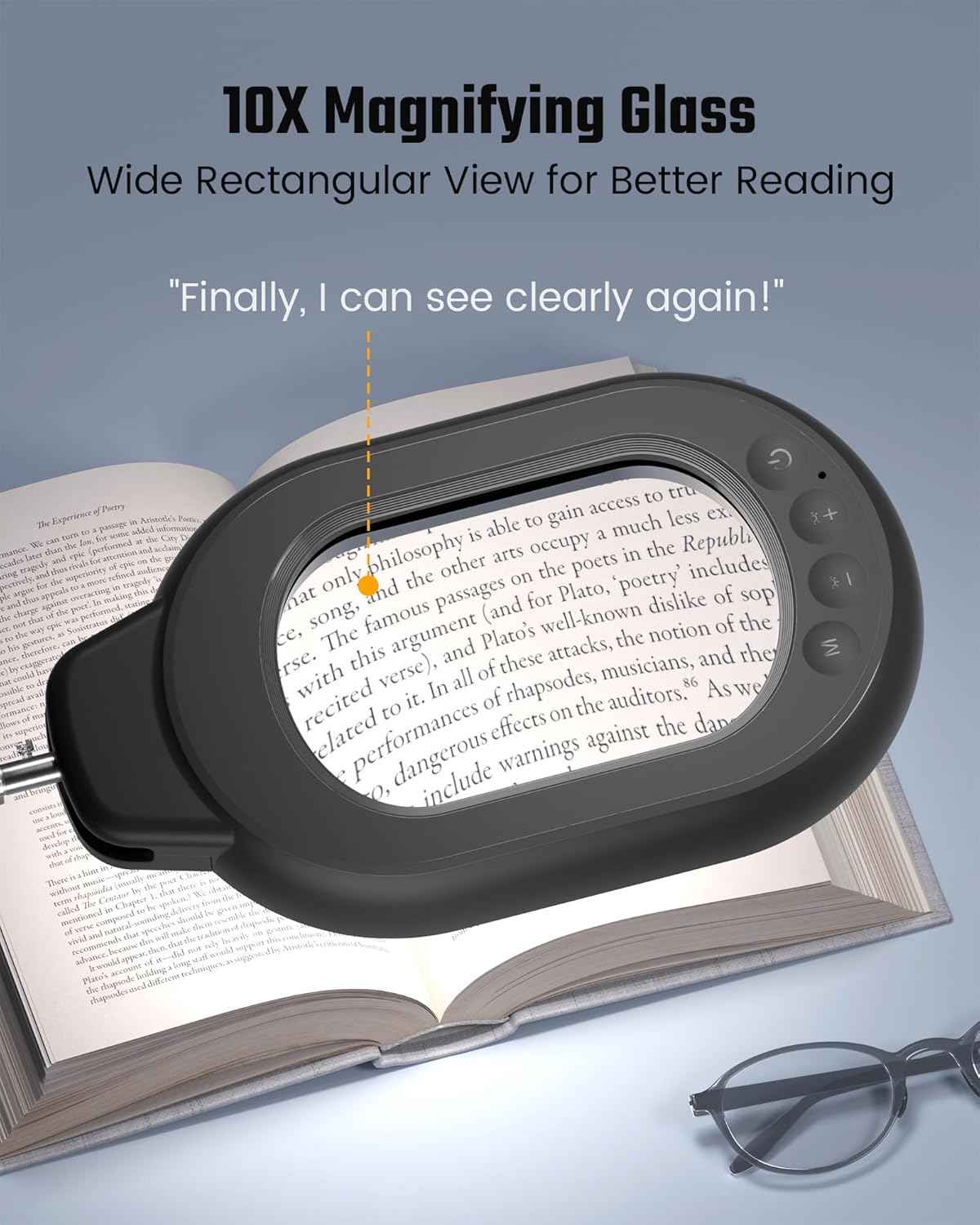 10X Magnifying Desk Lamp with Dimmable LED Light & Adjustable Swing Arm - Perfect for Reading, Crafting & Close Work