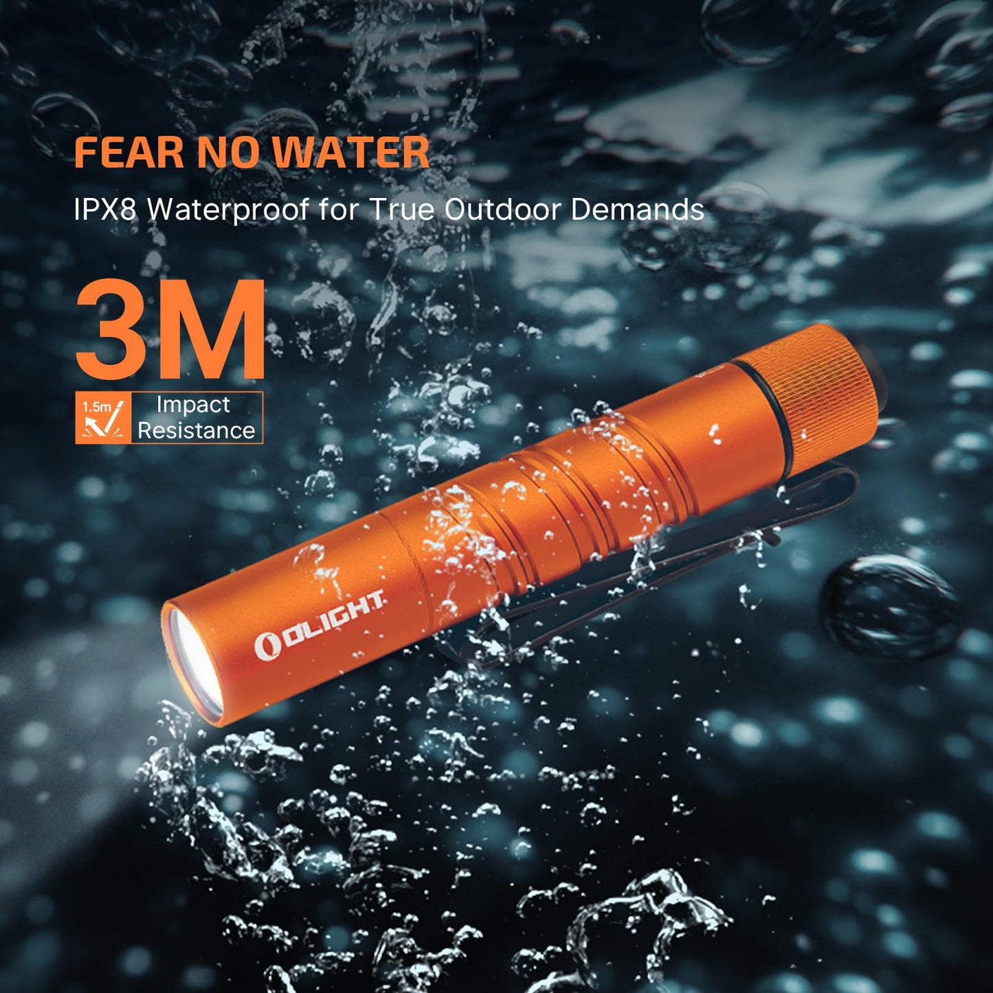 OLIGHT I3T 2 EOS Pocket EDC Flashlight, 200 Lumens Compact Bright Handheld Flash Lights, Dual-Output Tail Switch with AAA Battery and Two-Way Pocket Clip for Camping and Hiking (Orange)