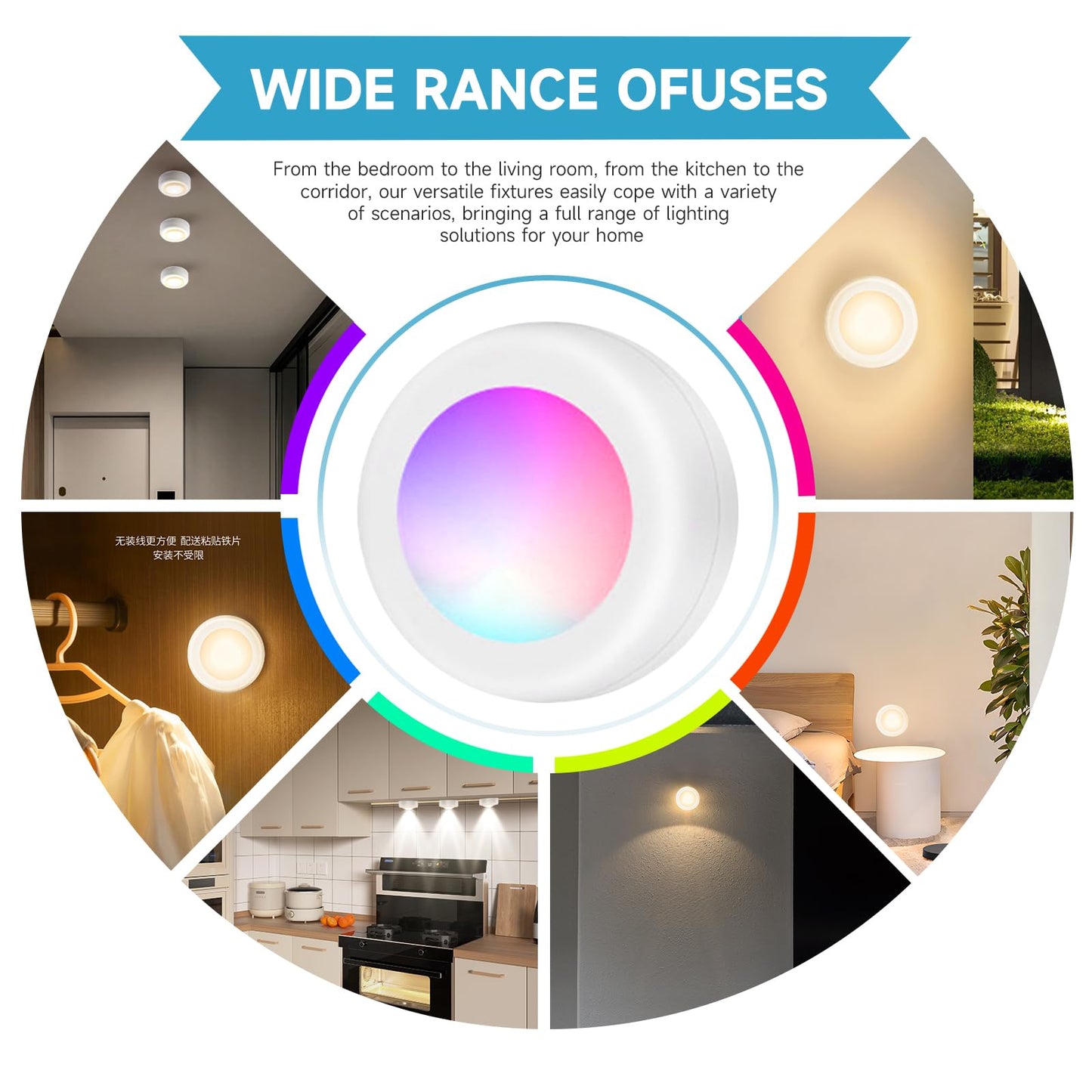 Lilampts LED Puck Lights with Remote Control, Wireless Under Cabinet Lighting,Color Changing Lights with Dimmer and Timer, AAA Battery Operated Powered Push Night Lights (3 Pack White)