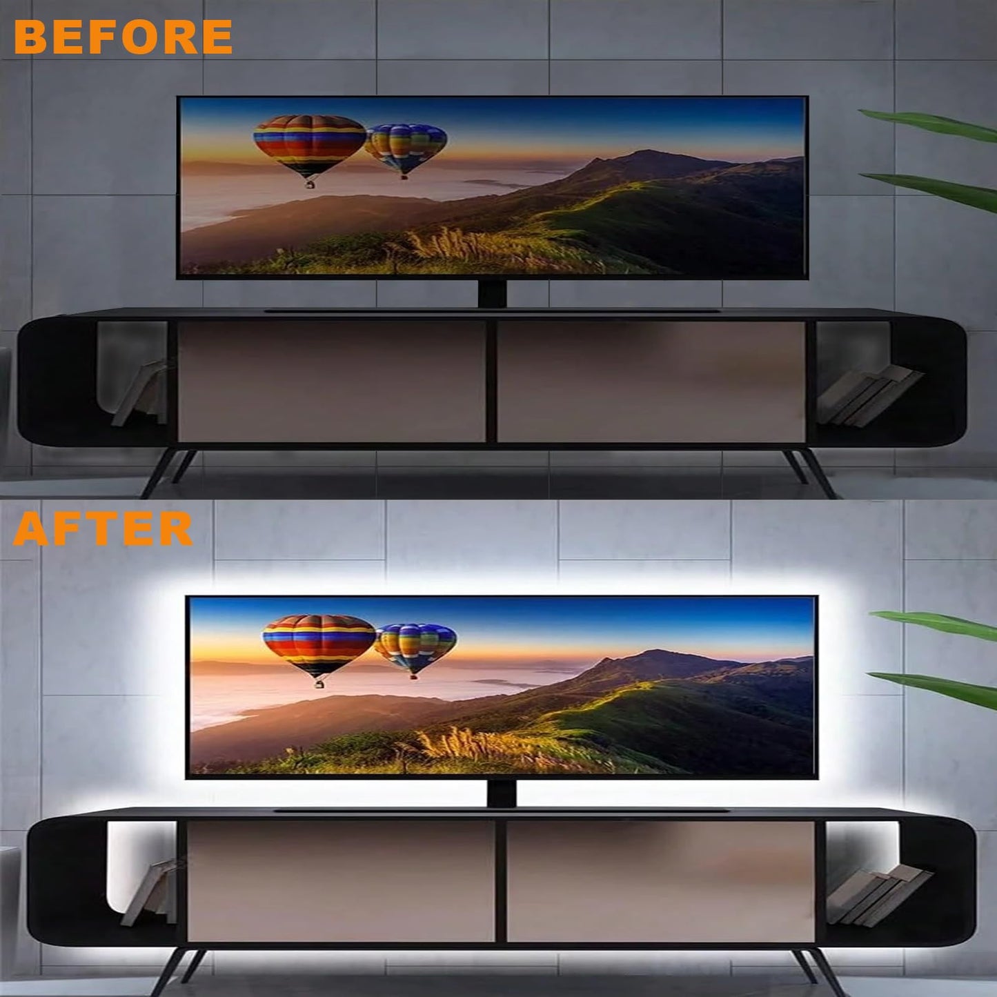 XINGZHI 5V USB LED Strip Lights, 2Pack COB Light Strip White, TV Lights 3.28FT Short LED Strip Light, Flexible Bright 5V Led Strip for Under Cabinet, Kitchen, TV Backlight, Shelves, Displays