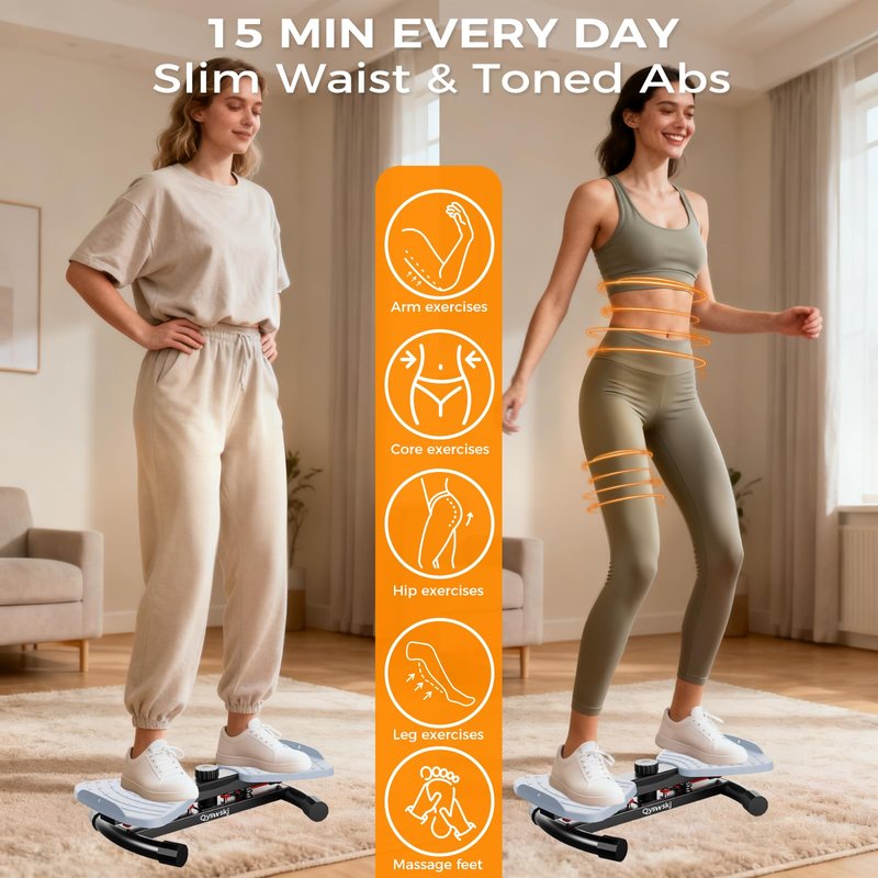Qyswskj Waist Twister, Waist Twisting Machine, Waist Twister Machine Exercise, Ab Roller with 350 lbs Ab Twister, 20dB Ultra-Quiet Noiseless Home Gym Exercise Equipment for Women Me (Black-Blue)