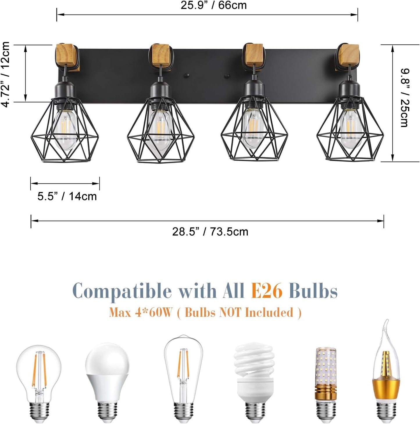 Farmhouse 3-Light Bathroom Vanity Light Fixture - Rustic White Wood Sconces for Mirror