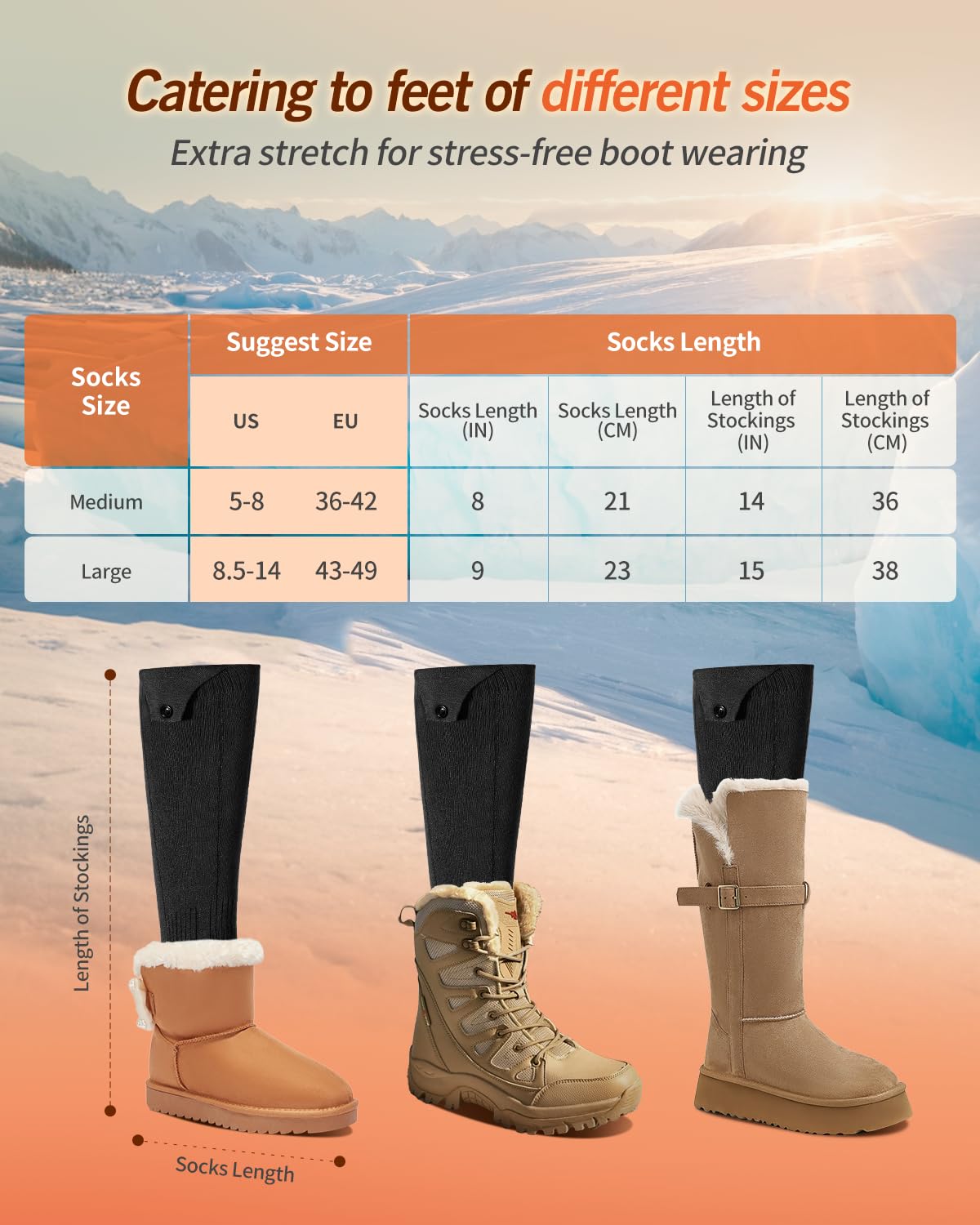 Bopoid 2026 Upgraded Heated Socks, 5000mAh*2 Battery Rechargeable Heated Socks for Men Women, 3 Heating Levels with 360°Heating Electric Socks, Valentine’s Day Gift for Ski Hunting Hiking