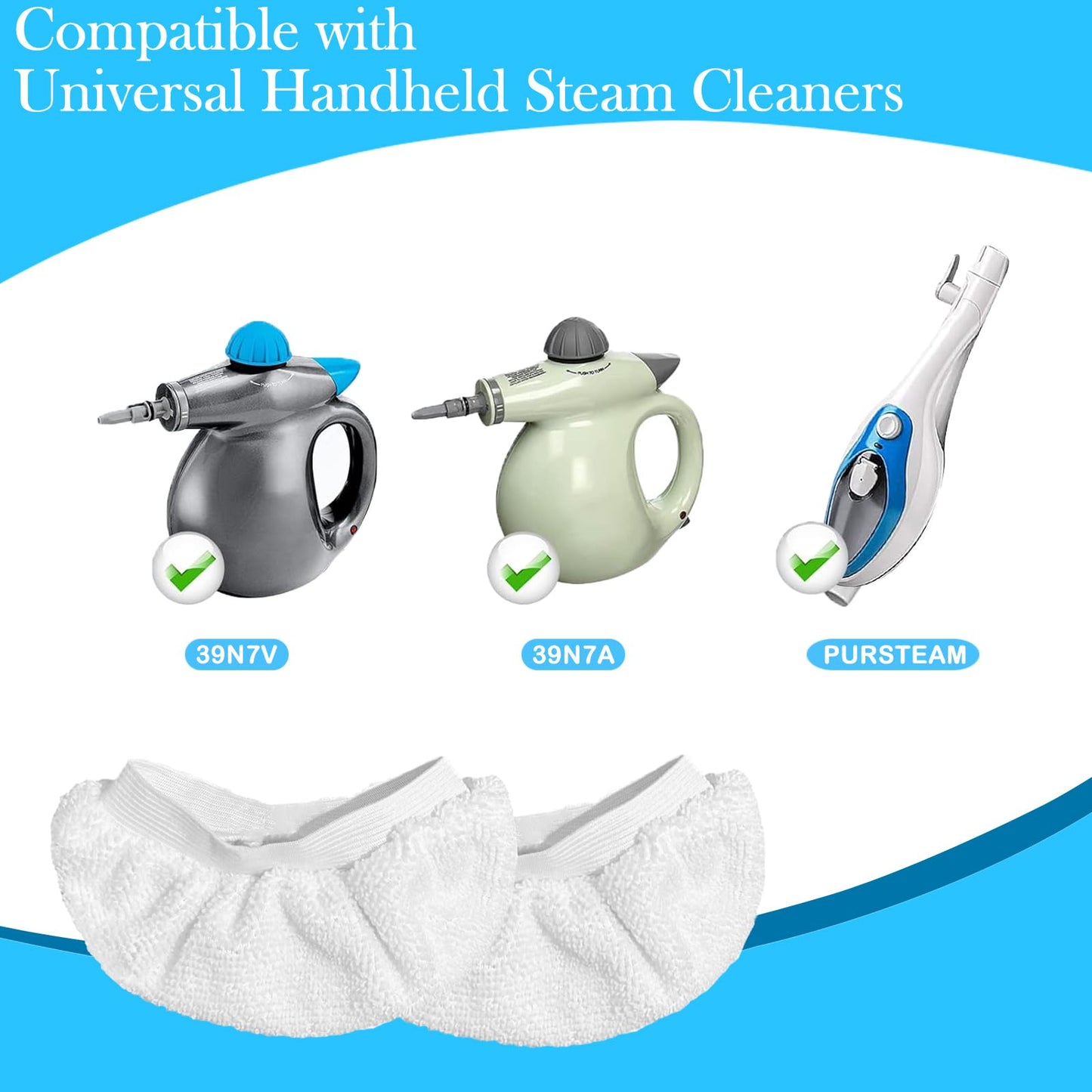 Yicotira 10 Pack Steam Cleaner Accessories for Most Handheld Steam Cleaner - Microfiber Cloths Cover Compatible with Bissell Steam Shot, Dupray, PurSteam, Comforday Steam Cleaner