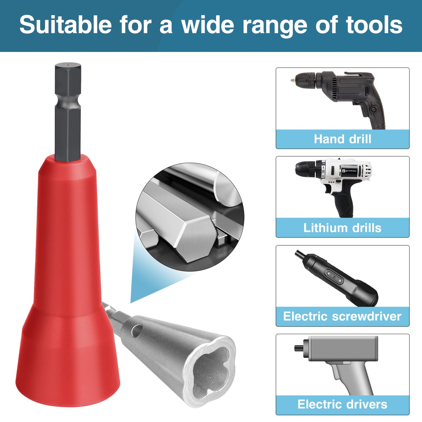 Wire Nut Twister,Wire Twisting Tool,Wire Nut Twiter for Drill,Spin Twist Wire Connector Socket,Wire Connector Driver with 1/4" Chuck,Wire Stripping and Twisting Tool(Wire Nut Twister Red)