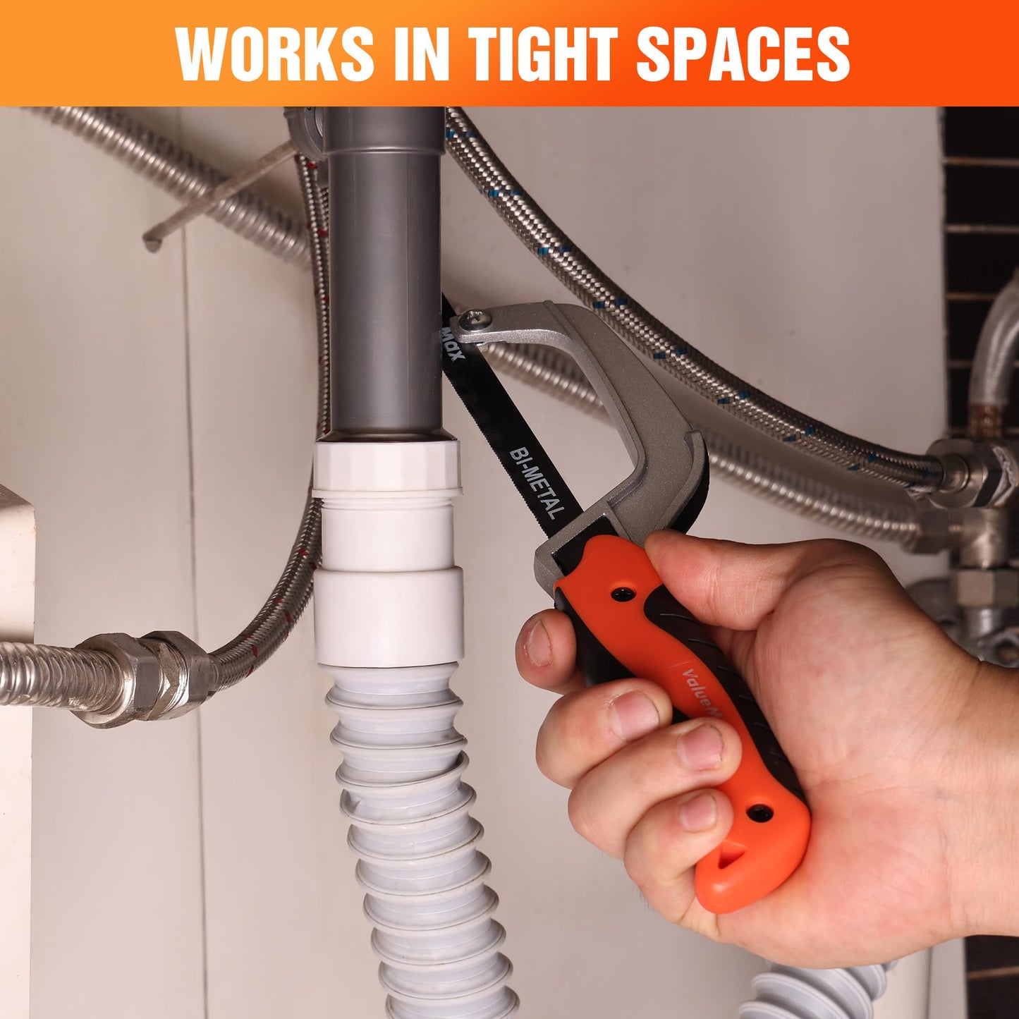 ValueMax Hacksaw, Mini Metal Saw with Extra 1 Piece Bi-Metal 10 Inch Blade, Aluminum Small Hack Saw for Wood Plastic