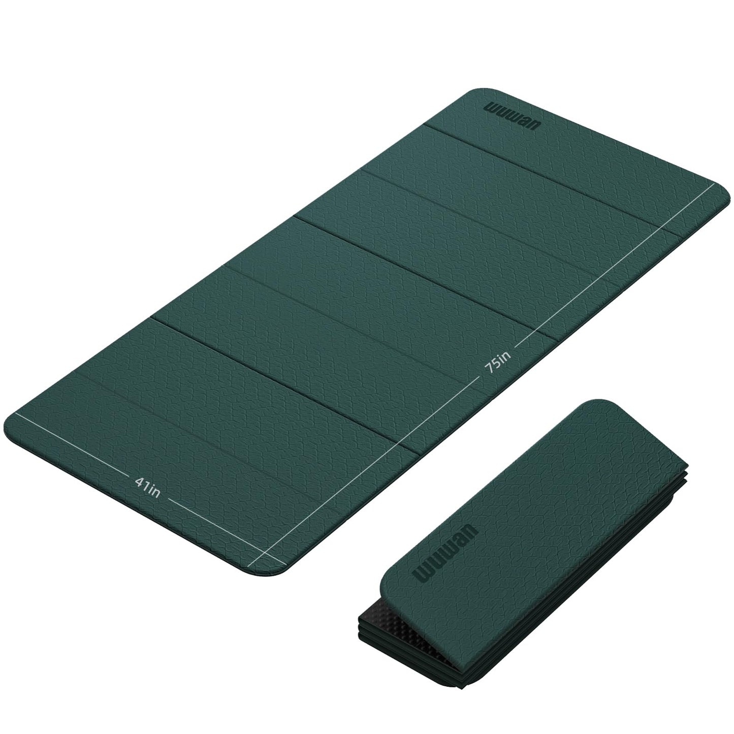 WUWAN Foldable TPE Yoga Mat Thick 10mm,75" x40"Extra Large Exercise Mats